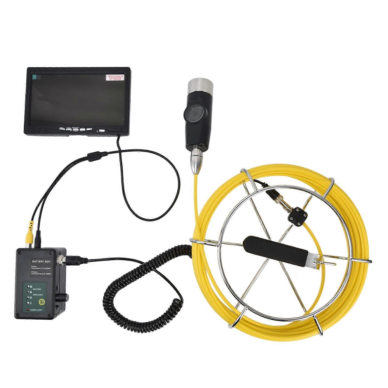 7in 1080P Waterproof Pipeline Endoscope Camera 30m Cable
