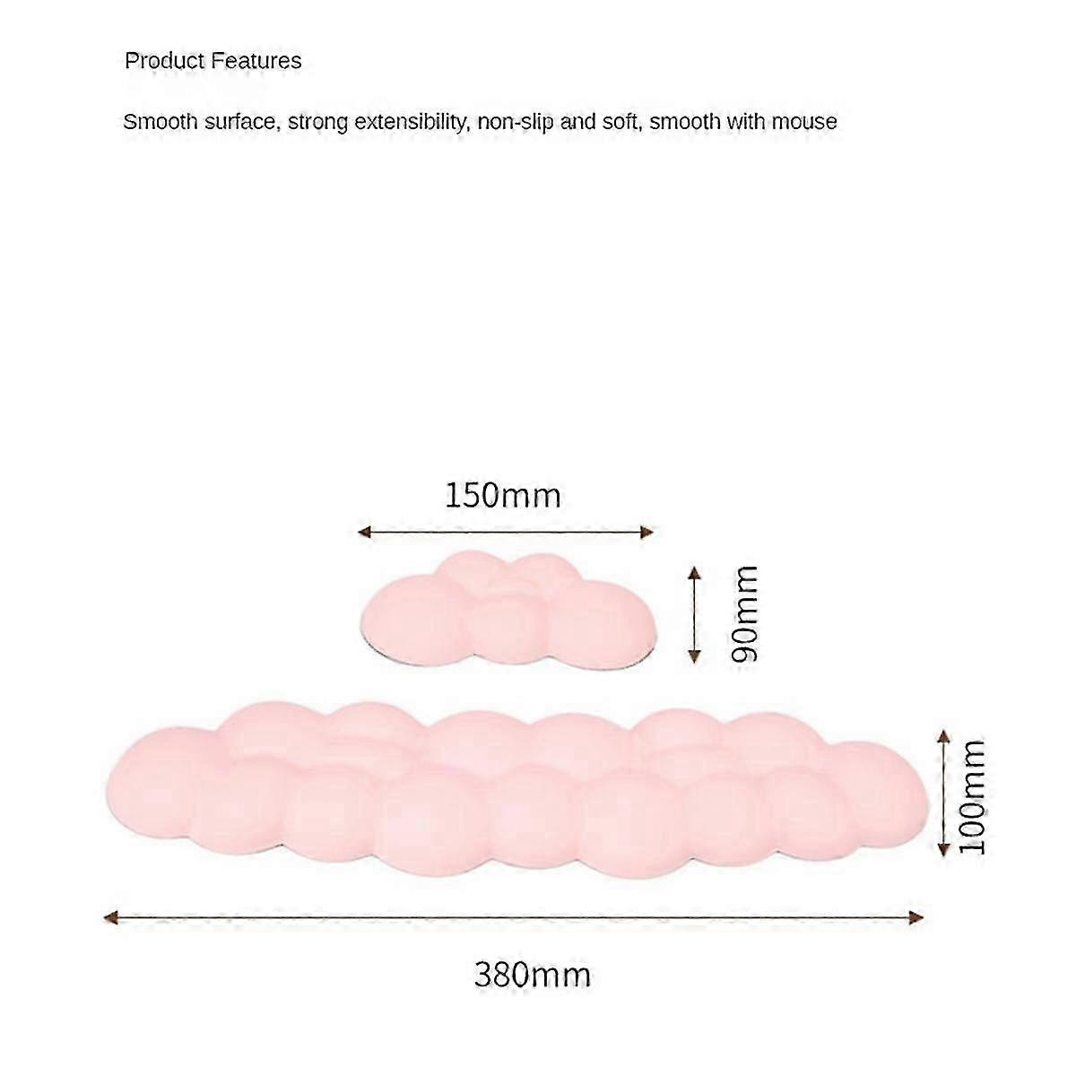 Ergonomic Mousepad with Wrist Rest - PU Leather Non-Slip Pad for Computers - 1 Set Cloud Keyboard Accessories Kit