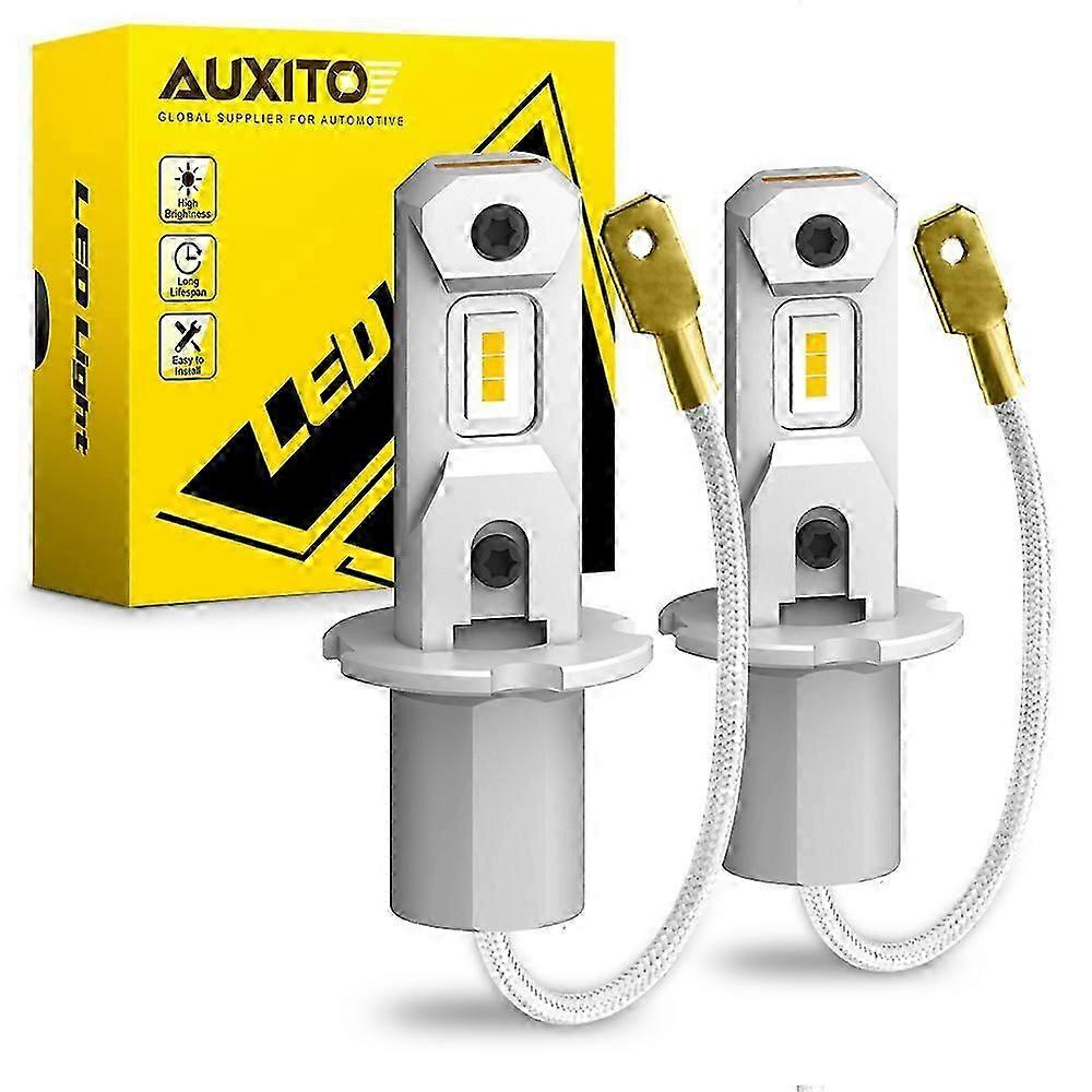 2Pcs H3 car light LED Yellow Lamps Fog Bulb Canbus Error Free LED H3 For DRL Daytime Running White Fanless 12V