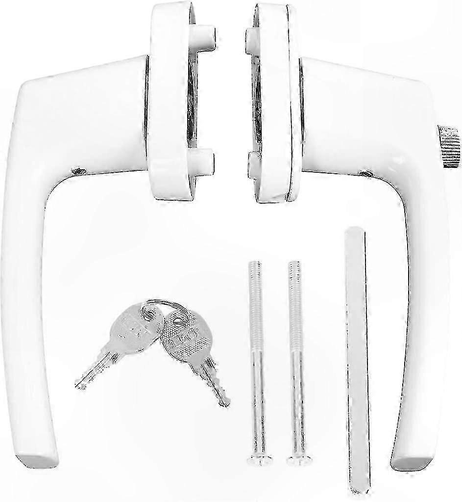 White Double-Sided Thick Lever Handle with Keys for Doors and Windows