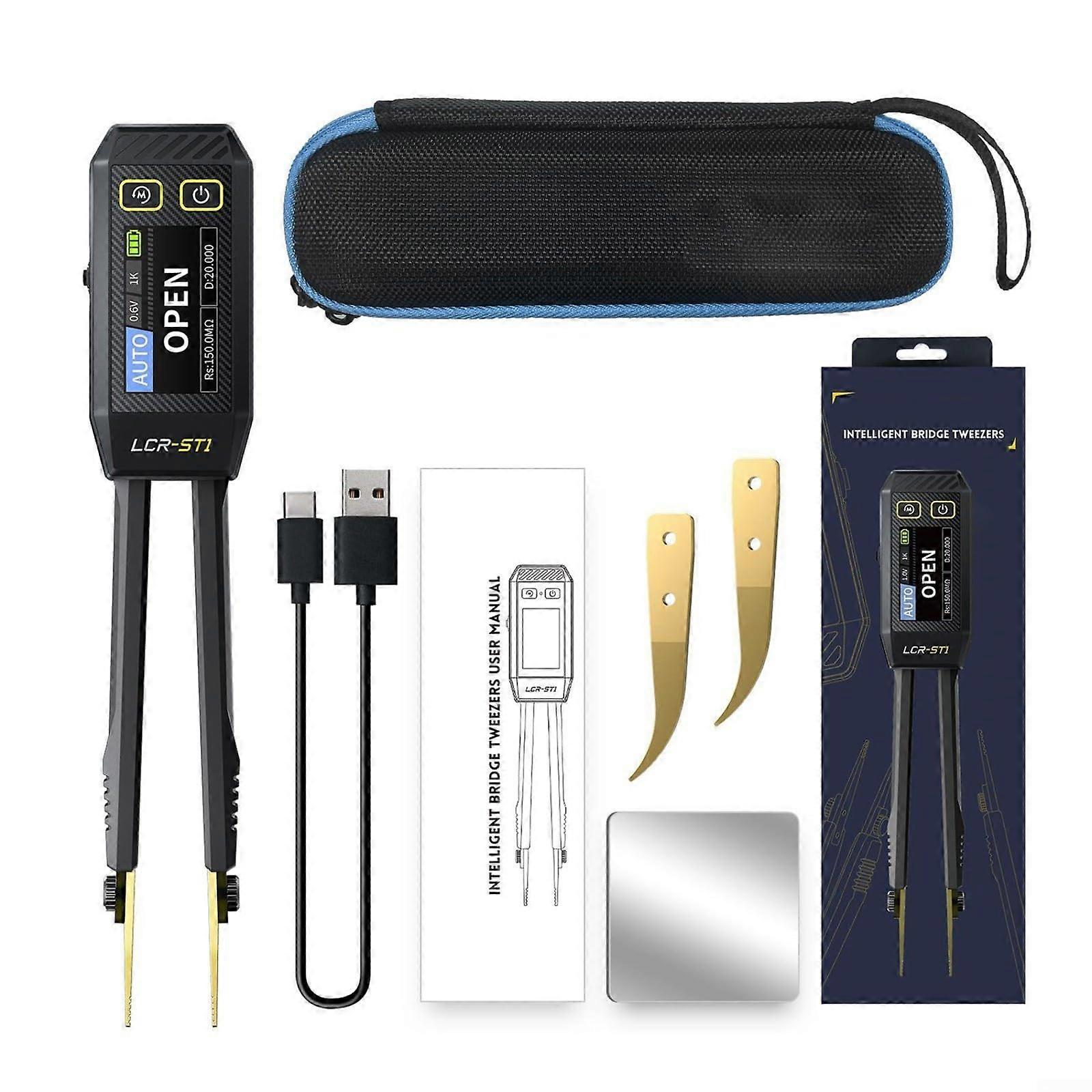 LCR Meter Tweezers For Comprehensive Testing, Compact Lightweight Design, Stainless Steel Tips, LCR Meters Compatible