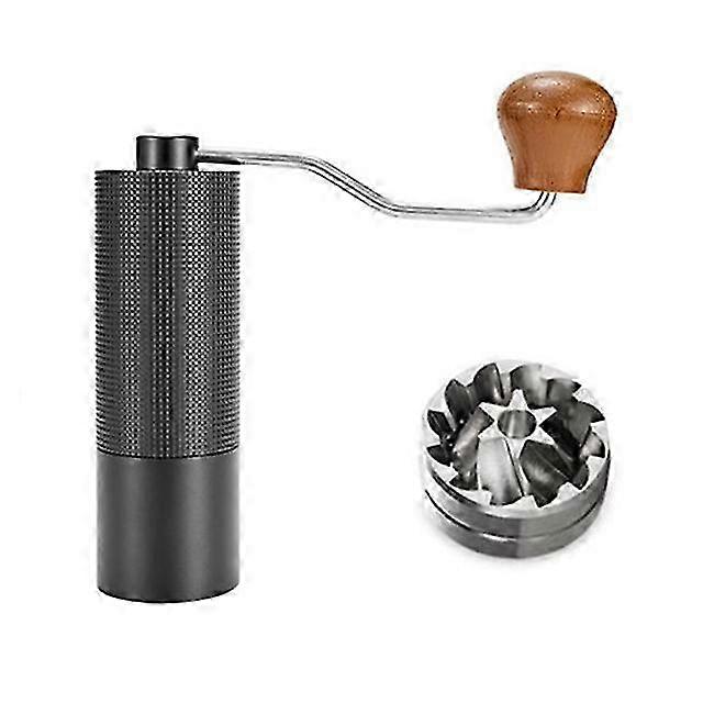 Portable coffee grinder for professional baristas with titanium plating