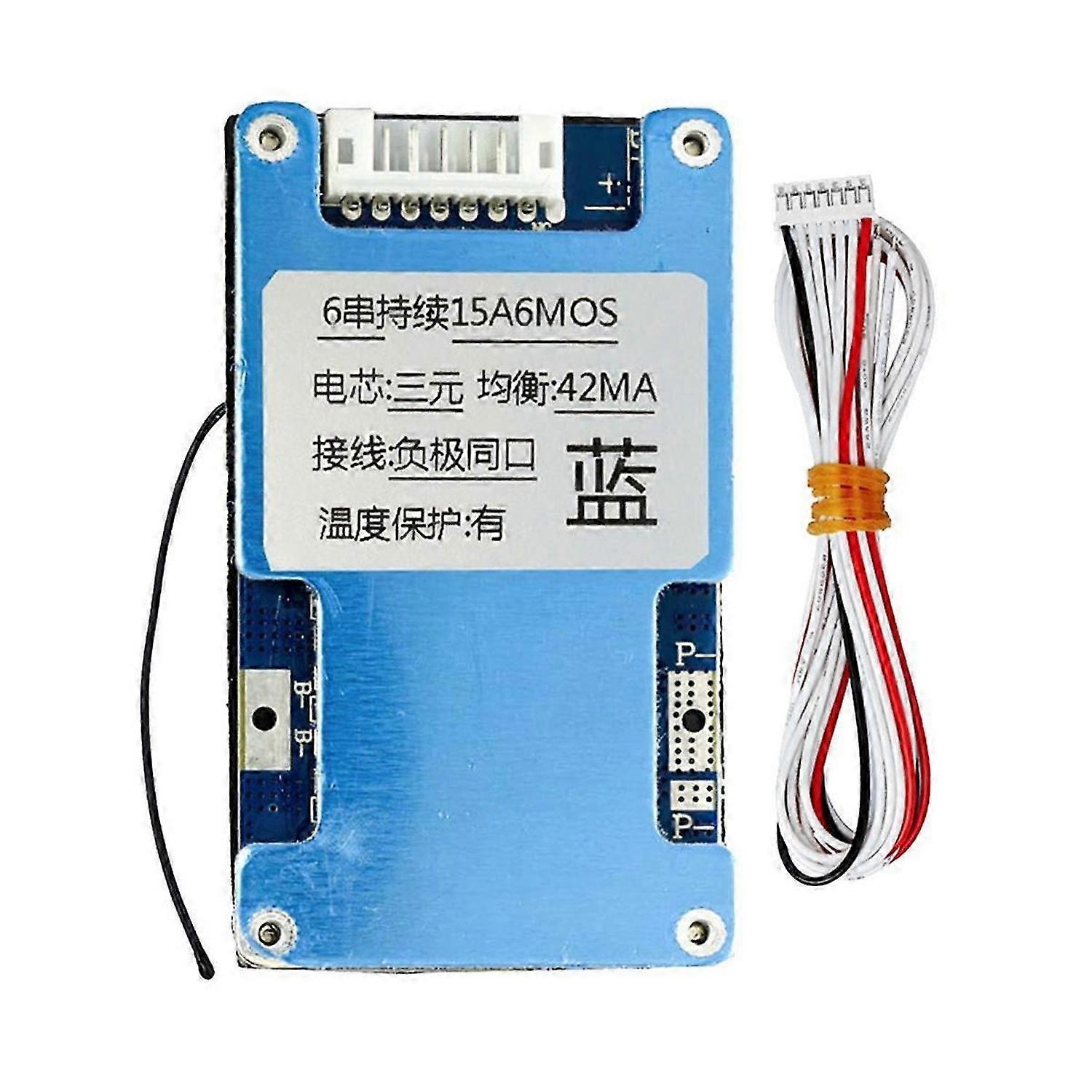 6S 22.2V 15A Li-Ion Lmo Ternary Lithium 18650 Battery Charge Protection Board with Balance and Temperature Protect