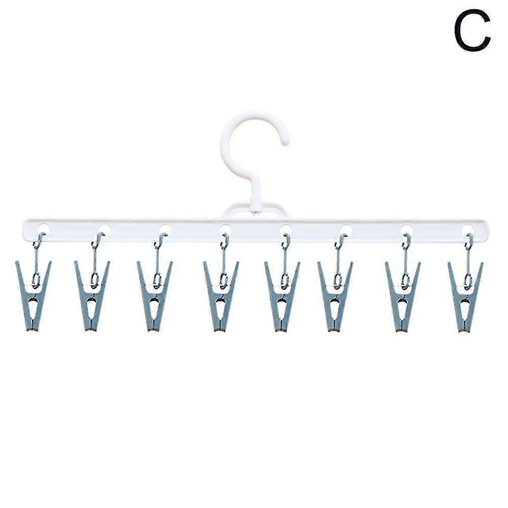 8 Clips Hanger Portable Multifunctional Windproof Clothes Socks Underwear Rack 2025