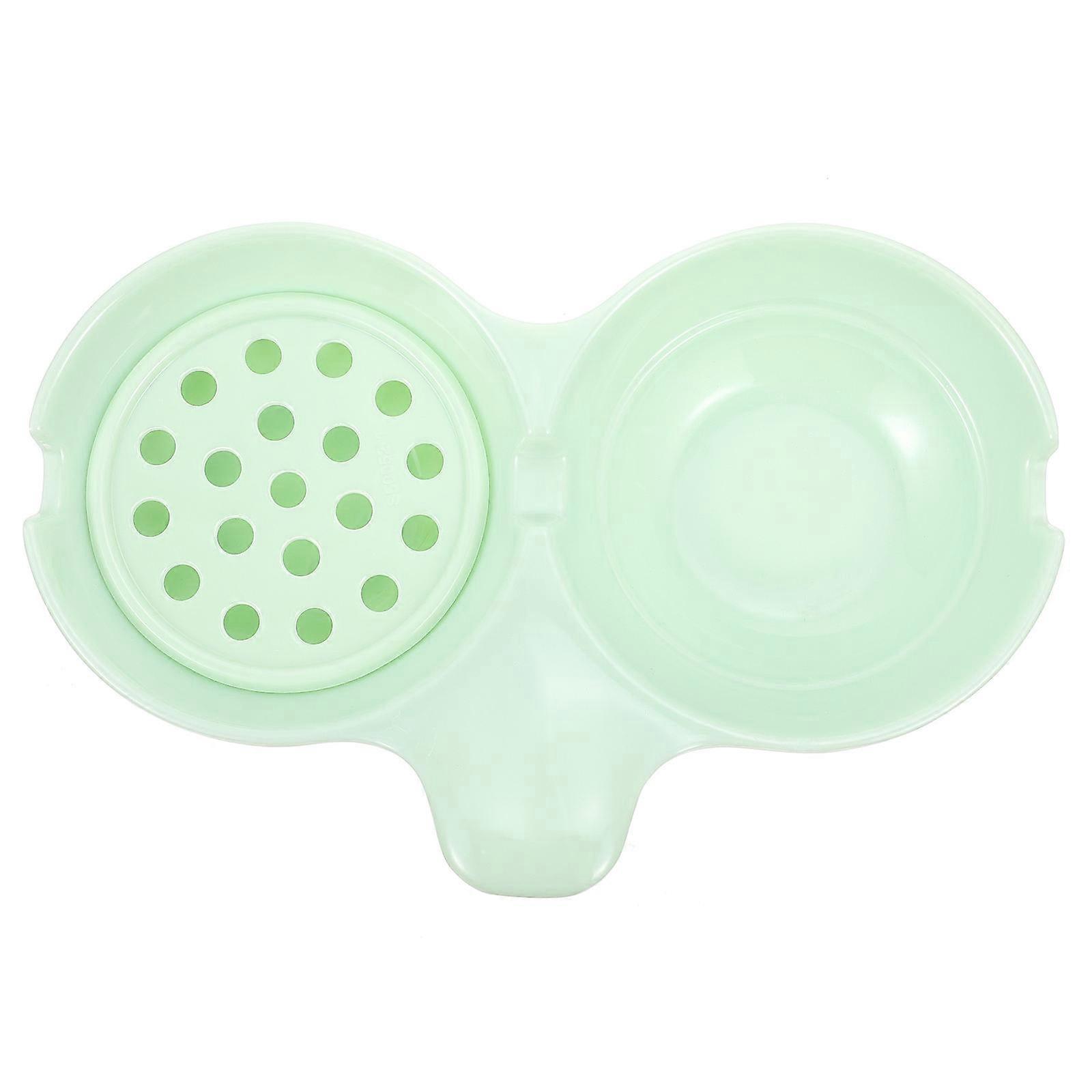 Home Use Green Sauce Dipping Plate with Double Compartments 1Pcs