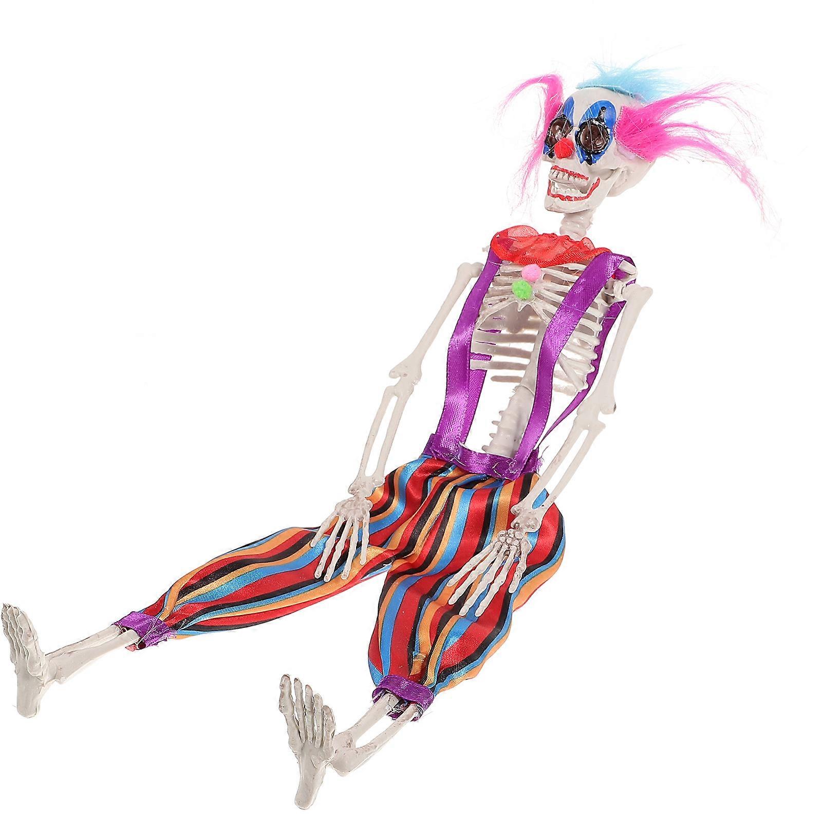 Halloween Skeleton Clown Model Decoration for Party 2Pcs Indoor Display