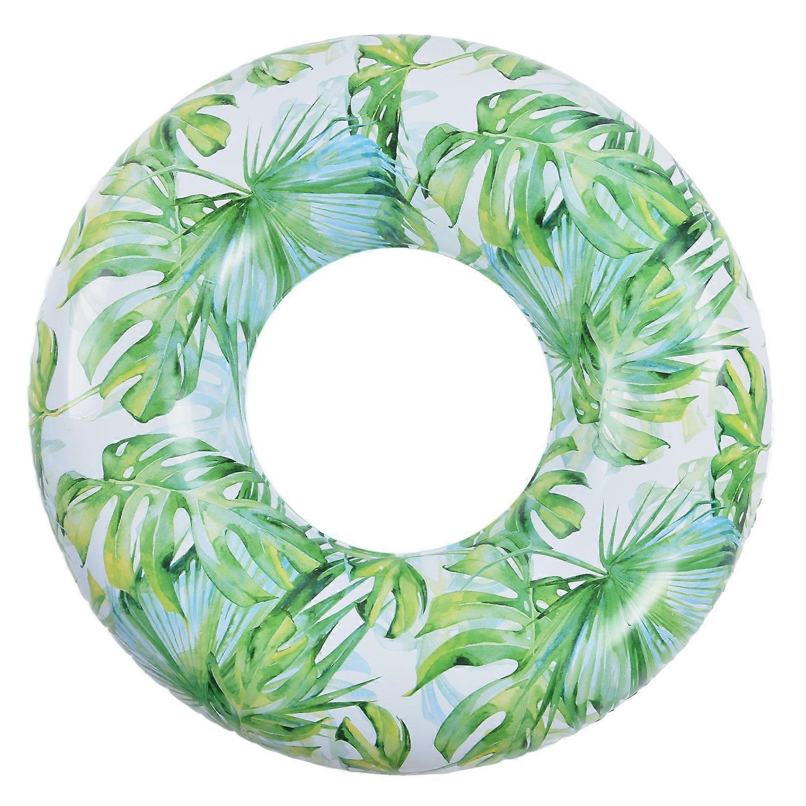 Inflatable Swimming Ring with Leaf Pattern Children Adult Swimming Float PVC Swim Ring for Summer Beach Party