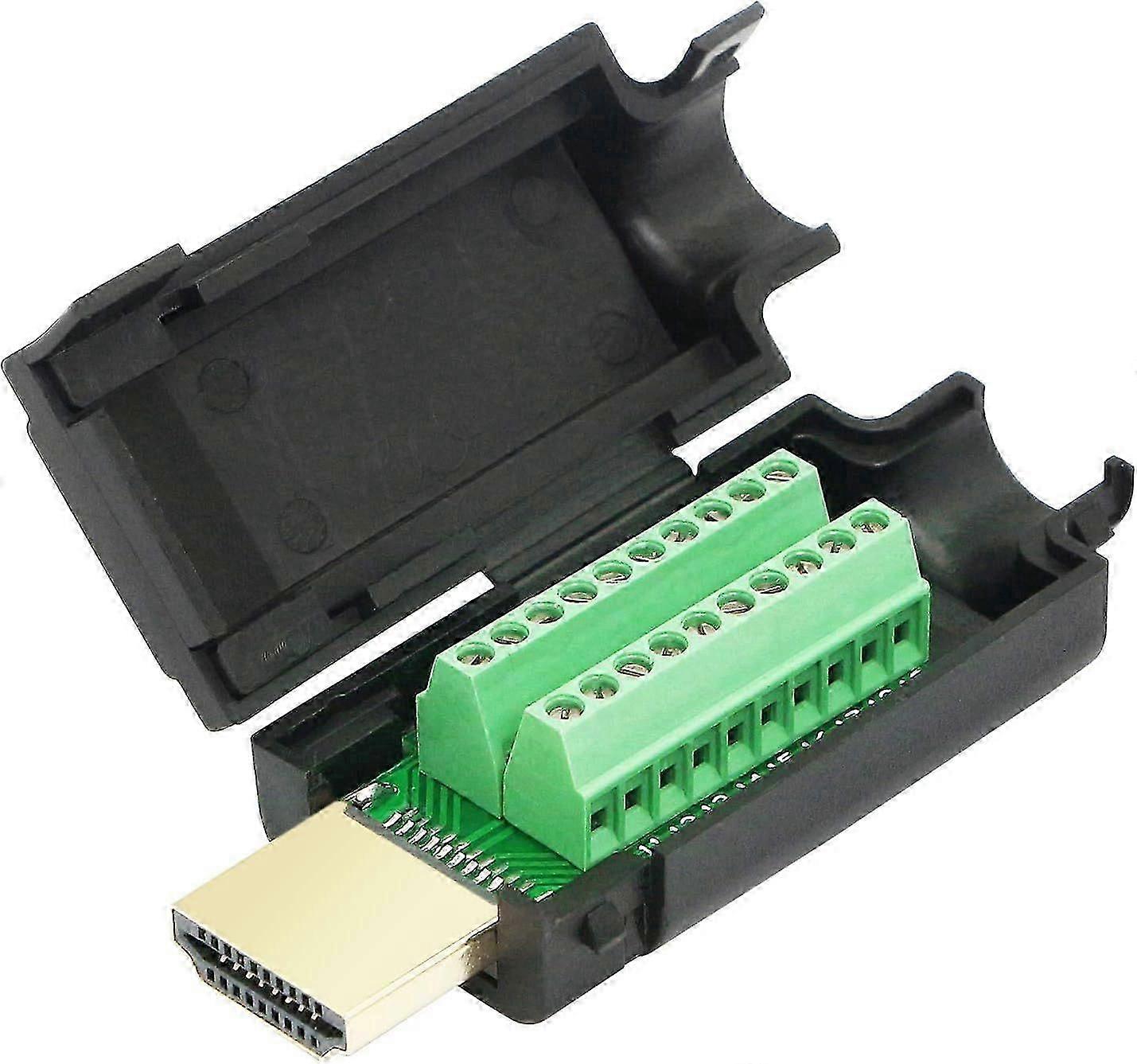 HDMI Screw Terminal Block Adapter, Gold Plated HDMI Male to Solderless Terminal