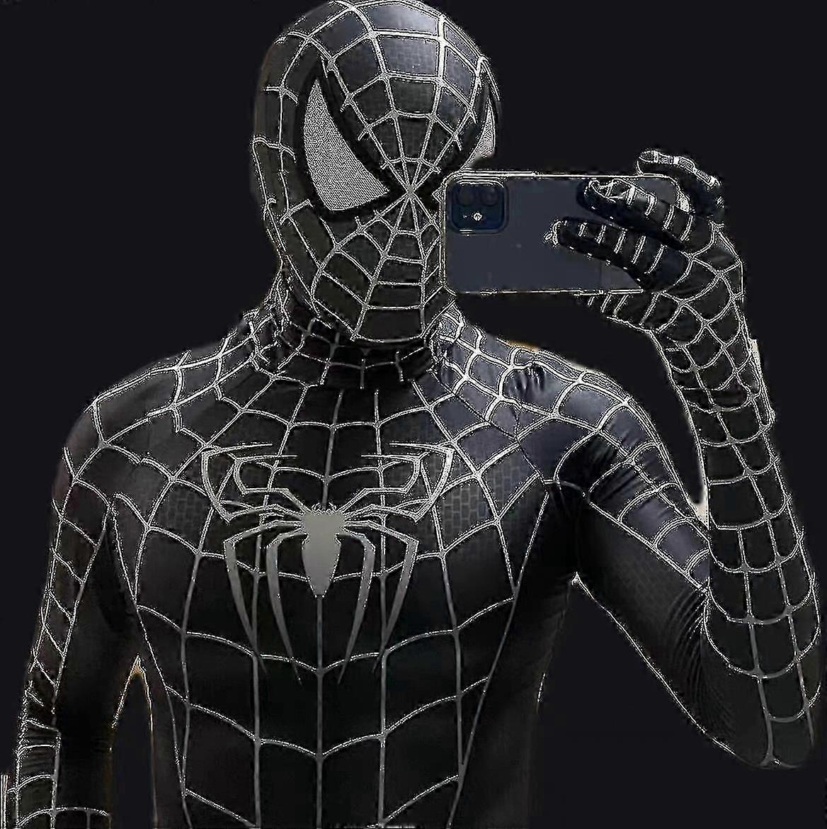 ハロウィン メンズ ブラック レミー スパイダーマン コスプレコスチューム ヴェノム シンビオート レミースーツ ボディスーツ 大人