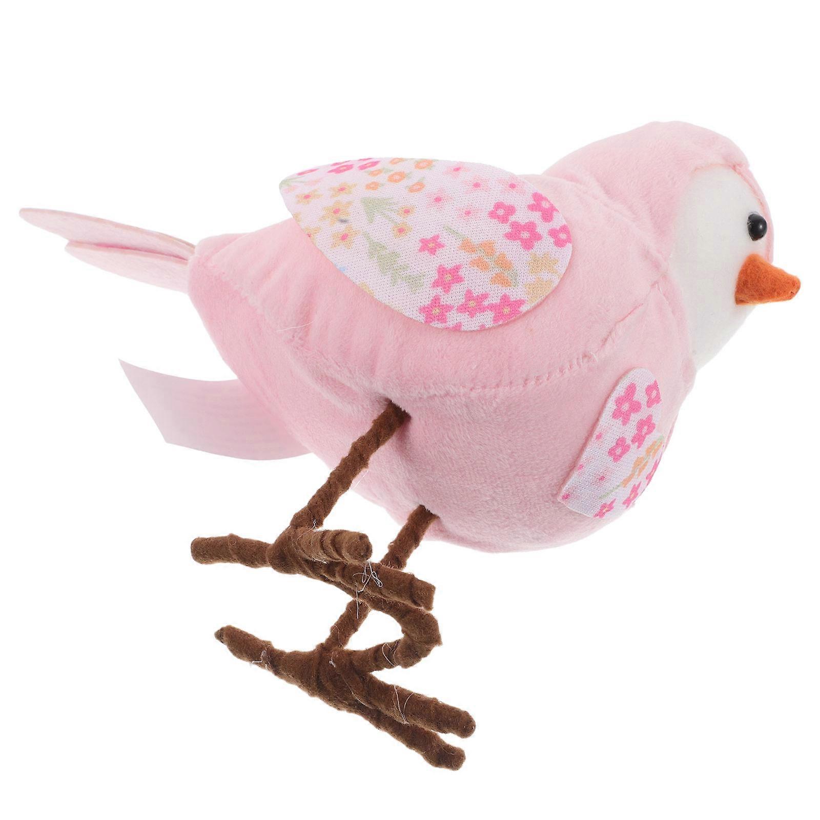Lifelike Birds Statue for Easter Party 5Pcs Pink Artificial Bird Model Ornaments