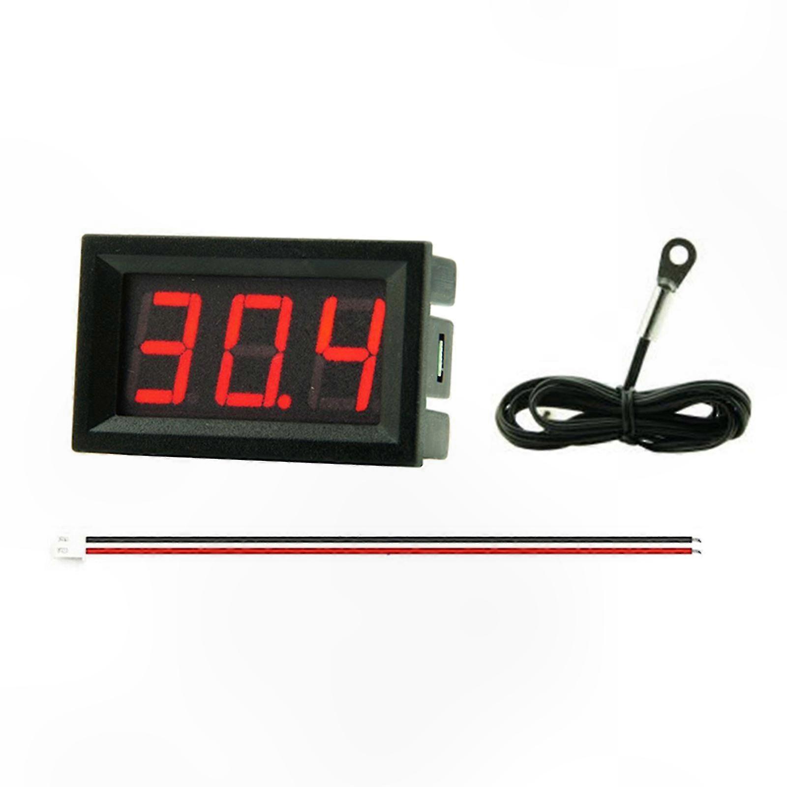 Digital Thermometer with Metal Probe for Refrigerator, 4-30V DC, Single Display Temperature Sensor Tester