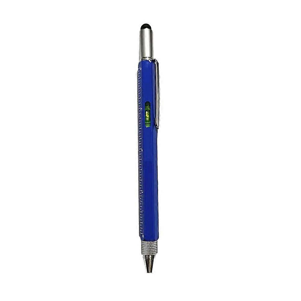Multi-function tool pen spirit level scale touch screen 6in1 metal ballpoint pen