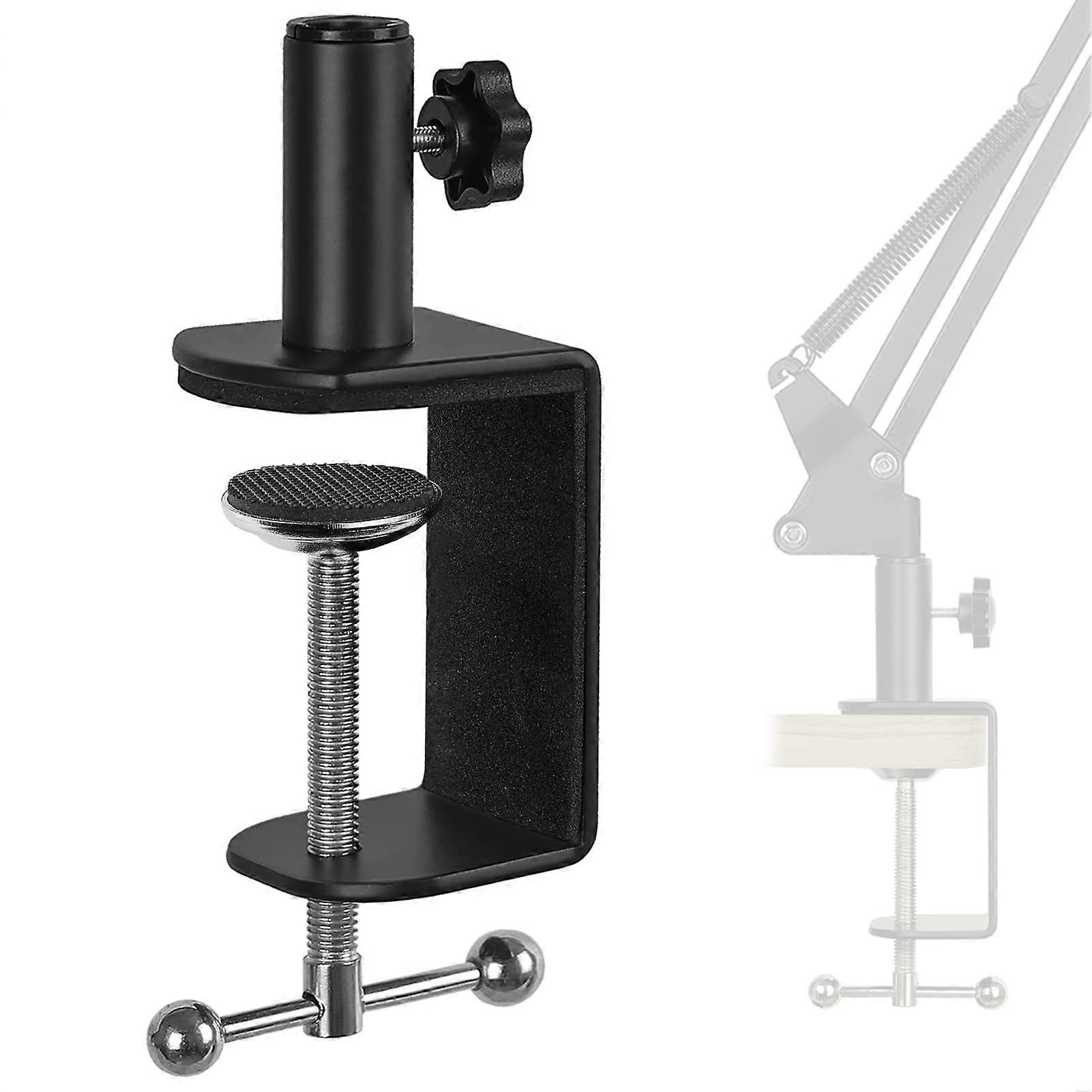 Table Mount Clamp Heavy Duty Metal Desk Clamp For Microphone Stand Boom Arm C Clamp Adjust Screw Fits Up To 2.4 In 6 Cm