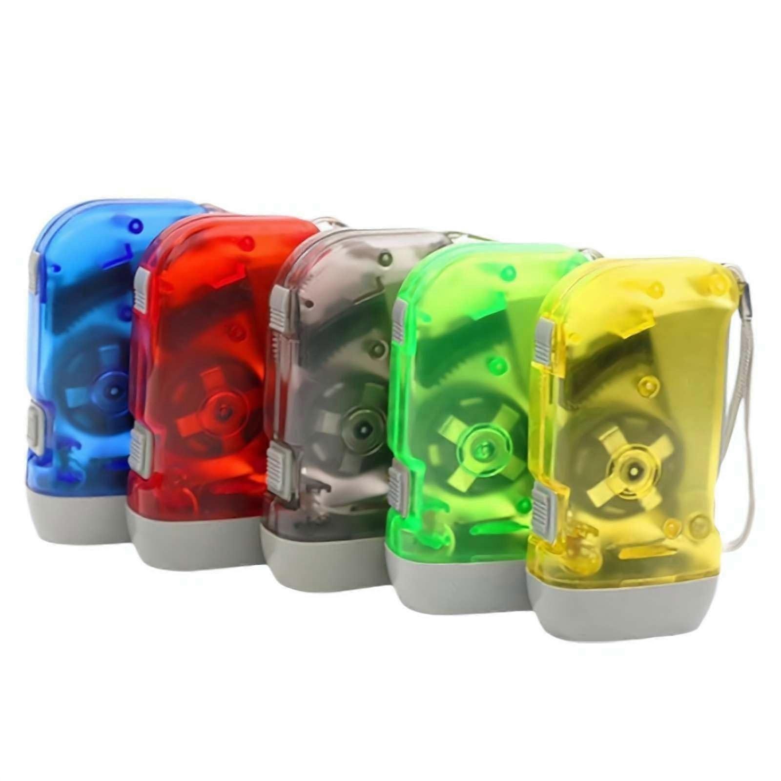 3 LED Dynamo Wind Up Flashlight HandCrank No Battery Camping Torch, 2 Pieces