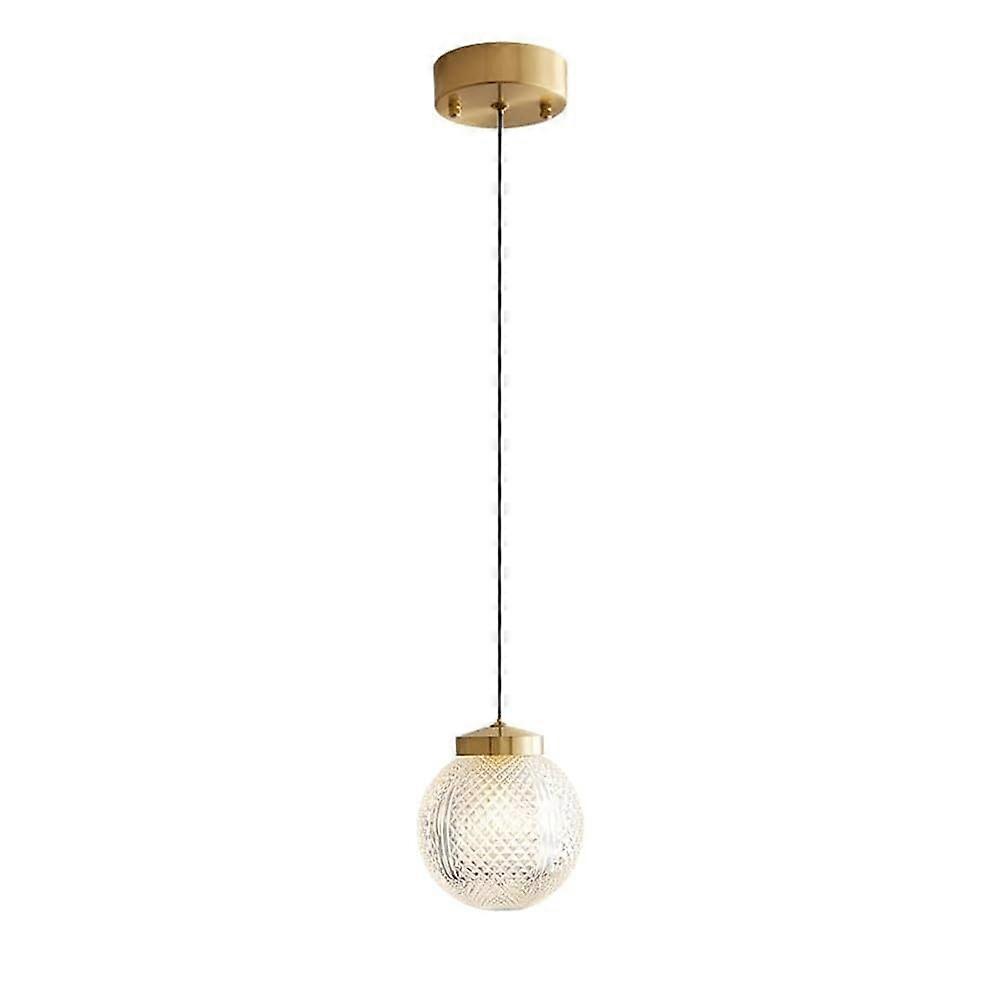 Honeycomb Ball Shape Clear Glass Chandelier Minimalist Pendant Light G9 Compatible Single Head Hanging Lamp Bedside