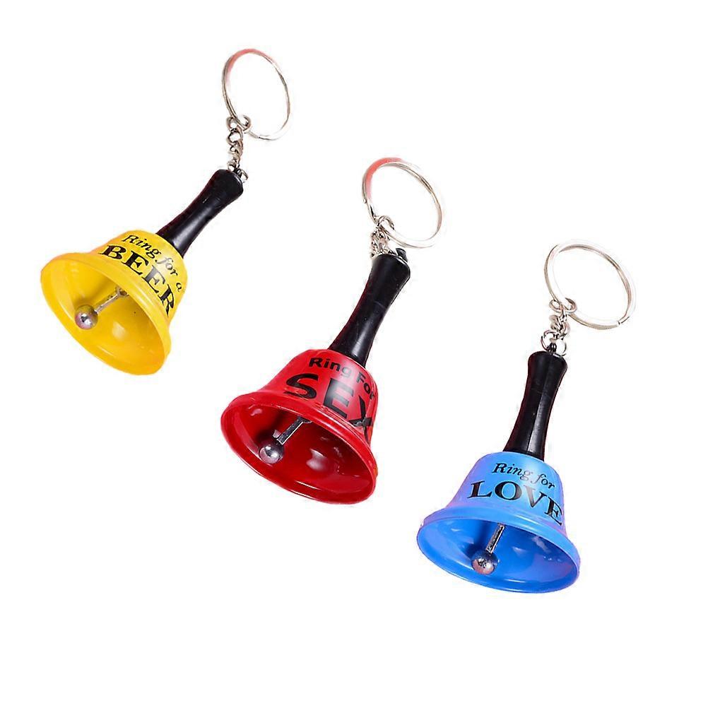 Bell Key Rings Metal Creative Bell Pendants for Decor 3Pcs Assorted Color