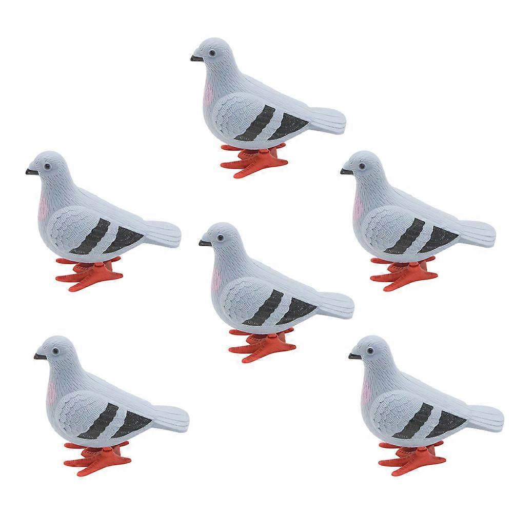 Simulation Pigeon Toy Wind Up Toy for Children 6Pcs Plastic Jumping Pigeon