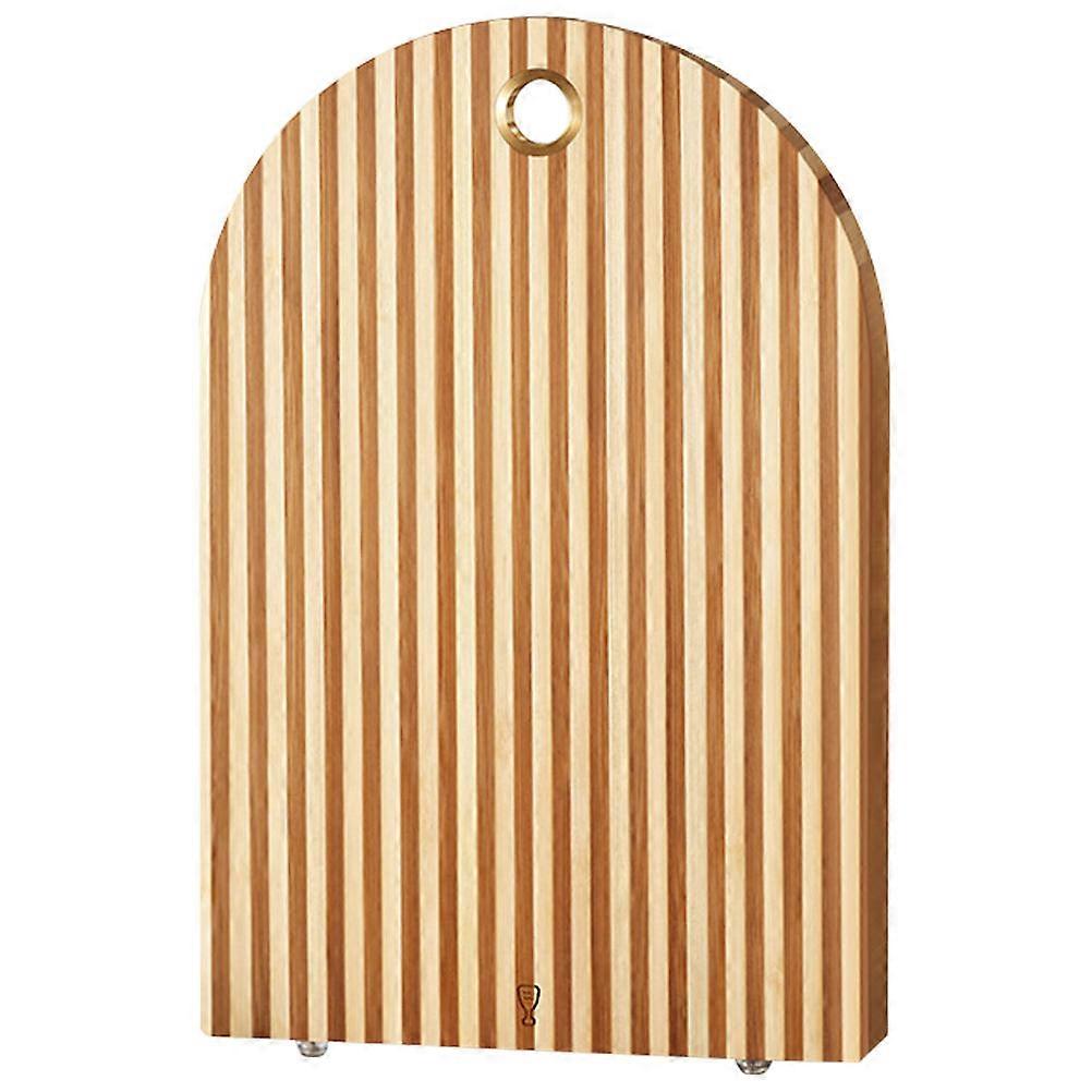 Wooden Cutting Board For Home 2Pcs Striped Design Kitchen Tool Perfect For Cooking Khaki Color With Hanging Hole Function