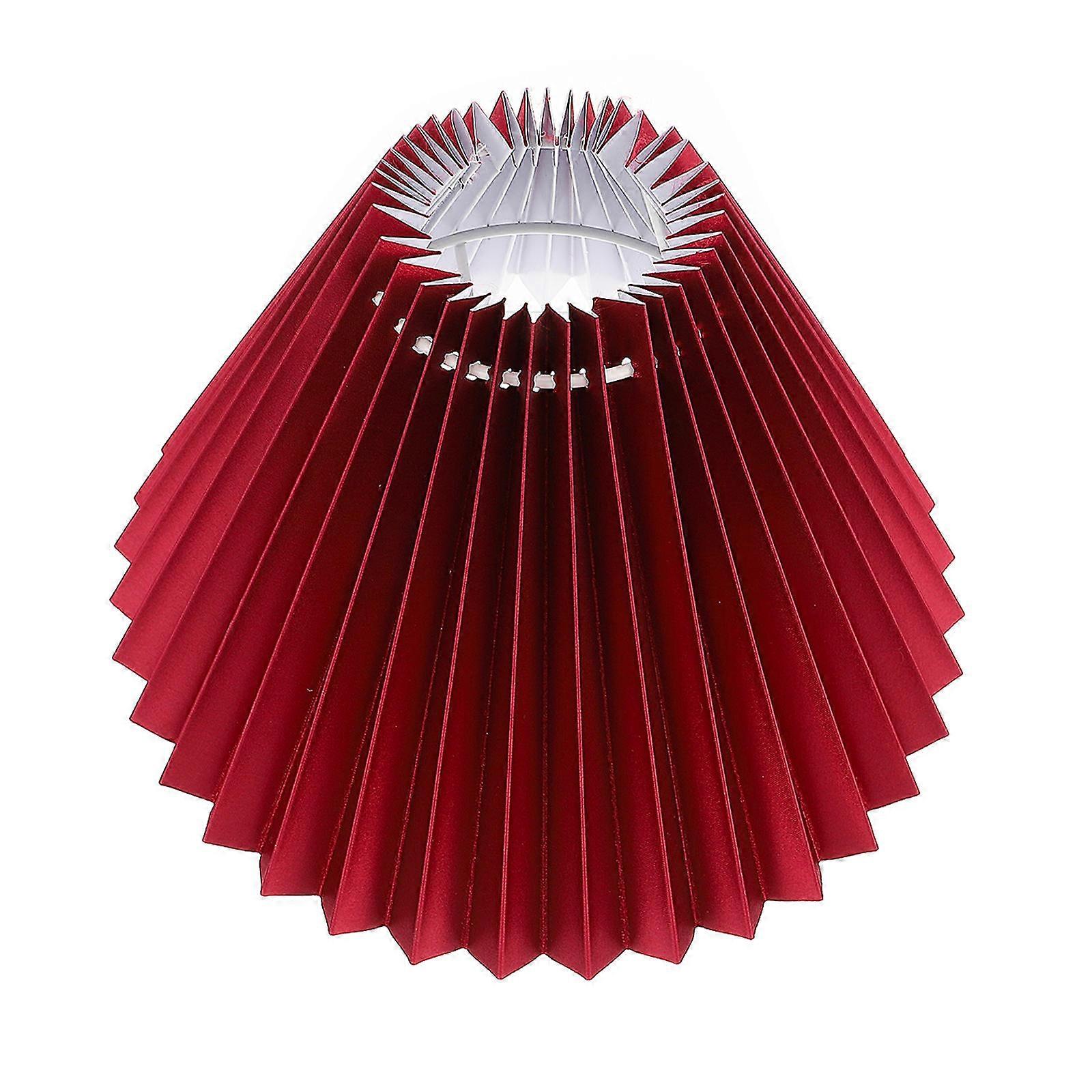 Pleated Cloth Lamp Shades Table Lamp Accessory Red Protection 1Pcs