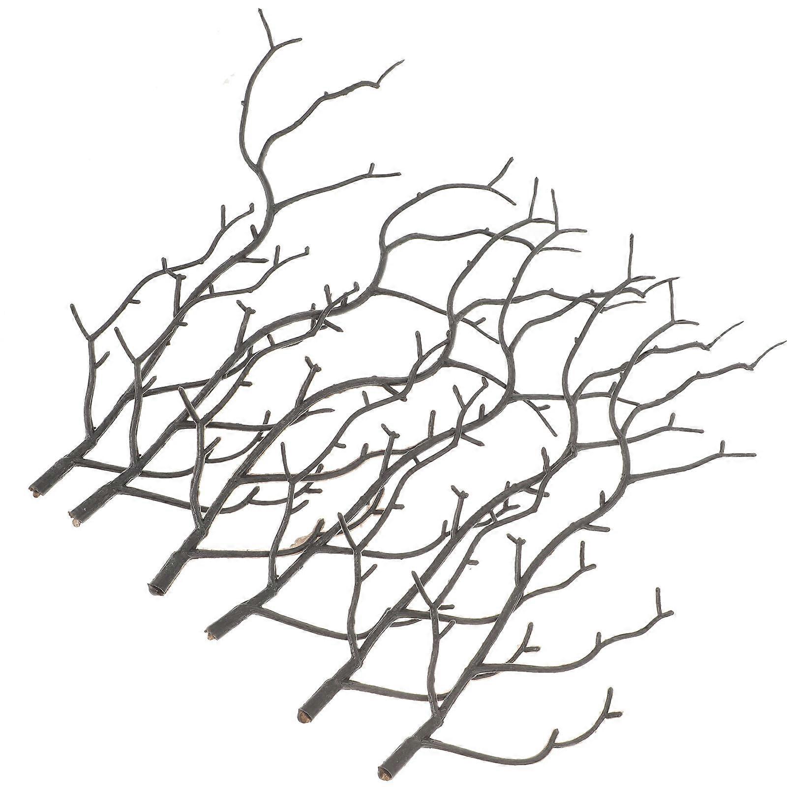Black DIY Plastic Branch Shape Stems 50 Pcs Ideal For Event Planning And Home Decoration
