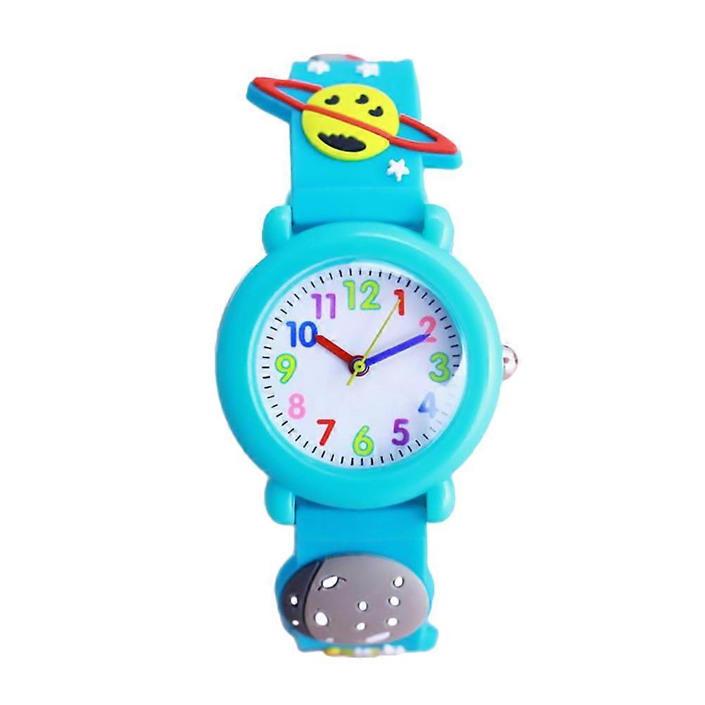 Kid Analog Watch Circular Quartz Movement Daily -Blue Material Timekeeping 1Pc