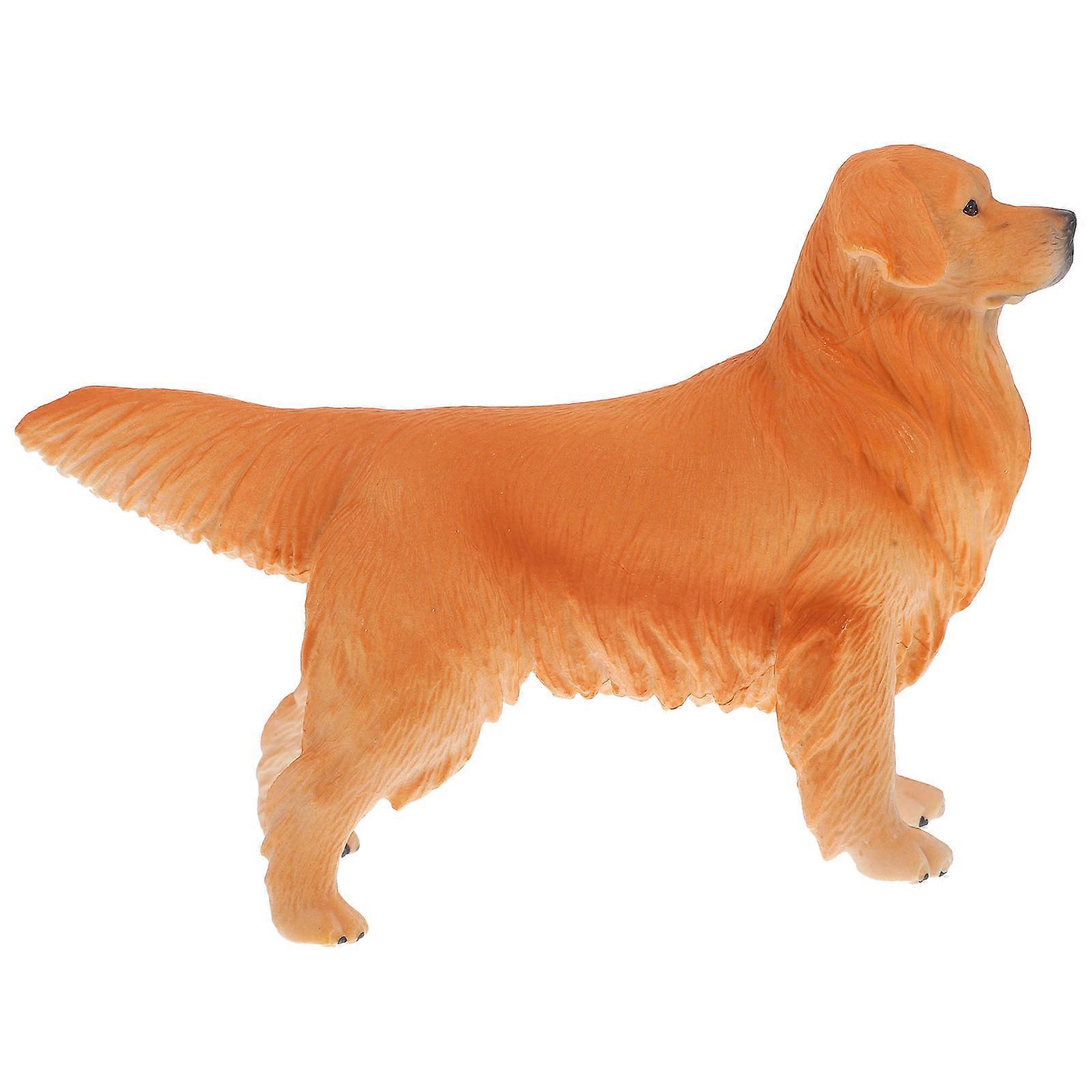Simulation Dog Model Plastic Puppy Model for Playing 2Pcs Brown Artificial