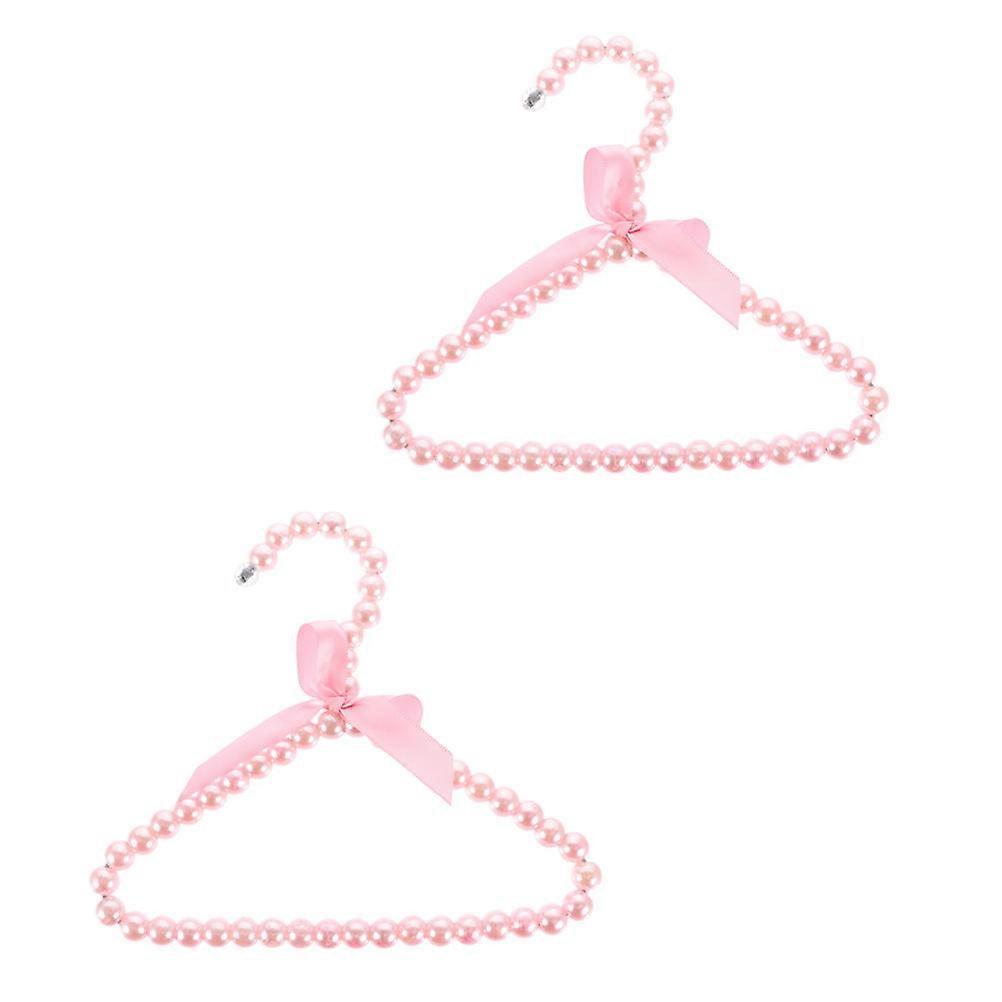 Pearl Small Coat Hanger for Home Use 4Pcs Pink