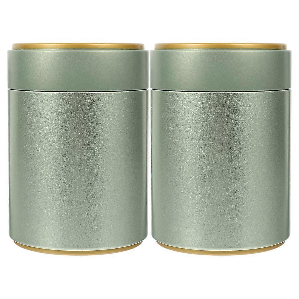 Tea Container Airtight Seal Preserving Flavor Home Use 2Pcs Green 12.00X8.50X8.50CM
