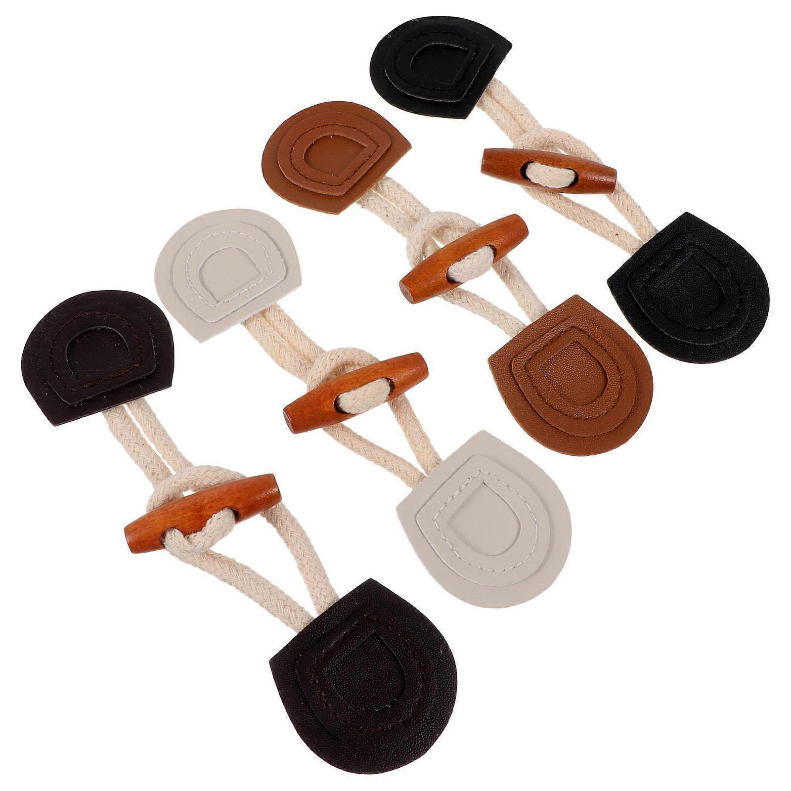 Sewing Button PU Horn Toggle Button for Coat 8Pairs