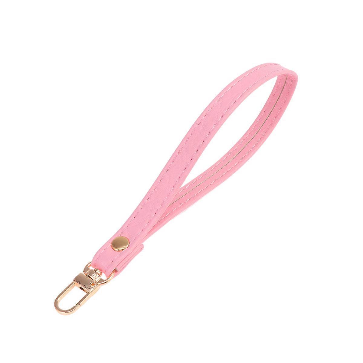 Pink Keychain Hand Strap for Bag with 2Pcs PU Wristlet Strap