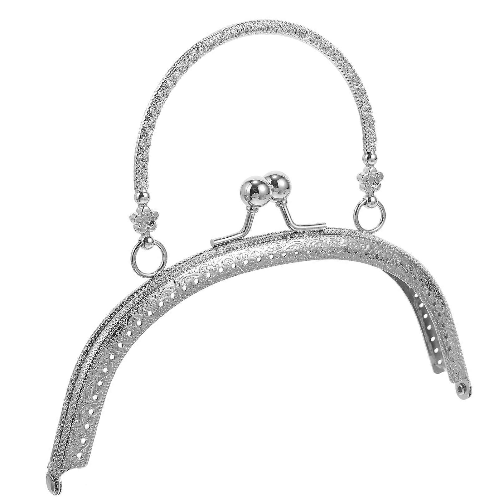 Silver Metal Purse Handle for Bag DIY Clasp 5Pcs Vintage Style Set