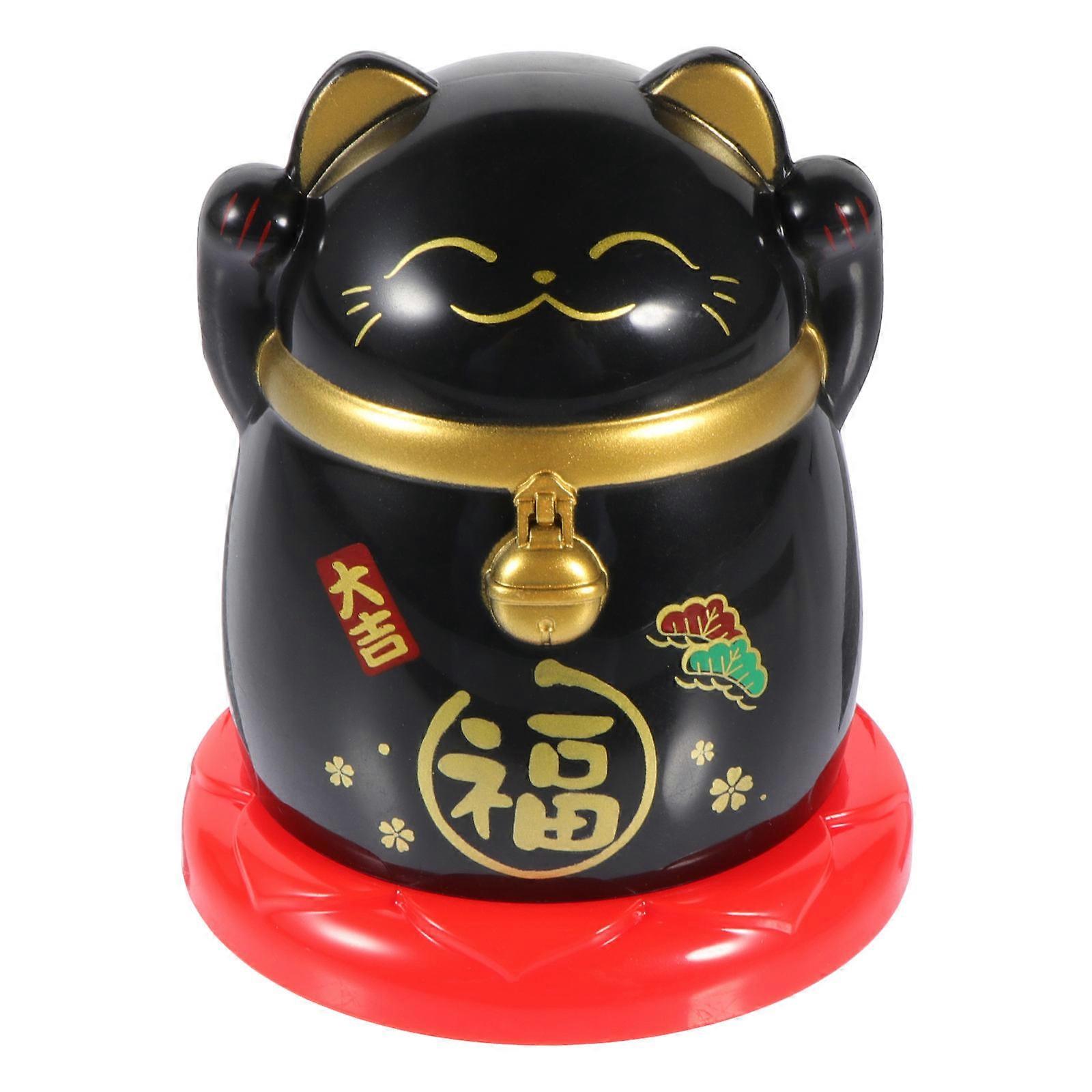 Plastic Decorative Toothpick Box Fortune Cat Adornment for Home 2Pcs