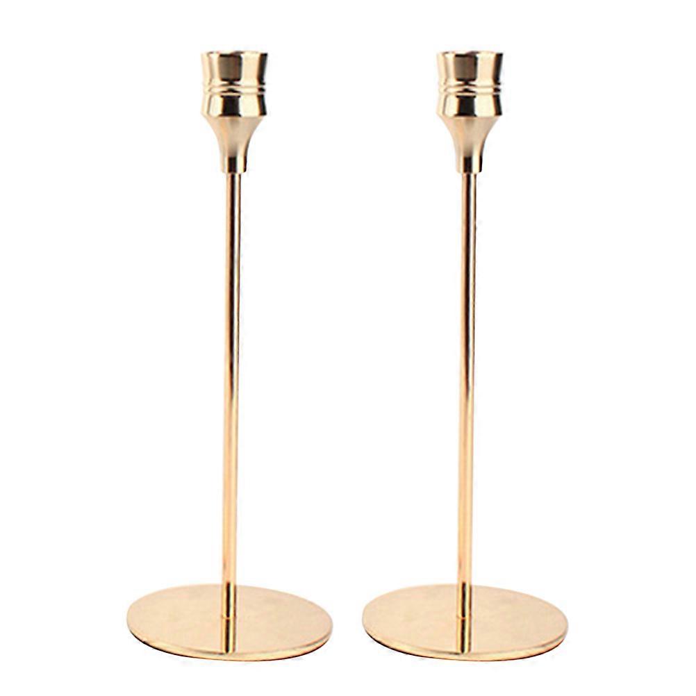 8 Pieces Golden Iron Candle Holder for Decorative Purposes