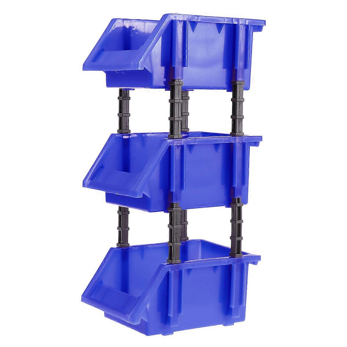 Plastic Storage Box DIY Thickened Component Storage Box with 2Pcs Blue