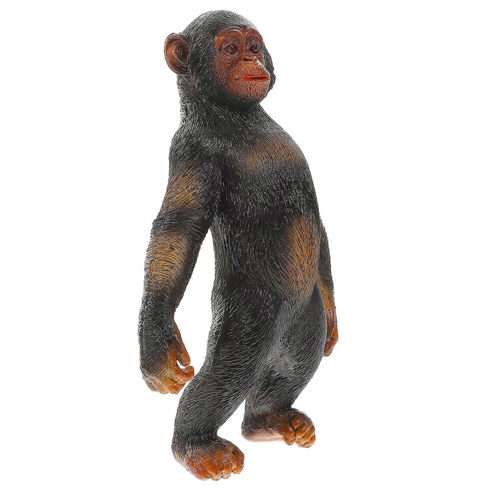 Animal Statue Chimpanzee For Study And Living Room Use Black 2Pcs Cognitive Development