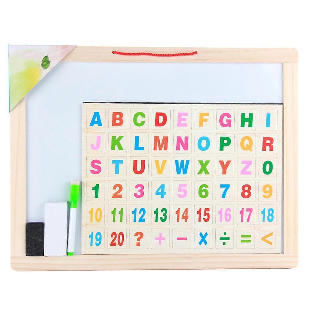Double-Sided Blackboard Set for Home Schooling, Small Display Wood Sketchpad for Kids, 43.5x33.5cm, Multi Color, Magnetic Function, 1 Set