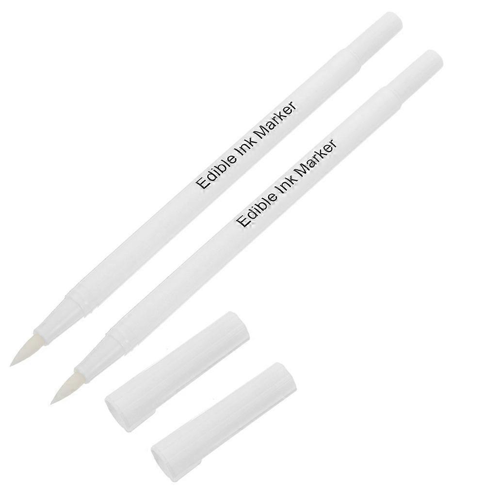 Cake Marker Pen Edible Colouring Pens White For Cakes Cookies Pastry 19x0.5x0.5cm 2Pack