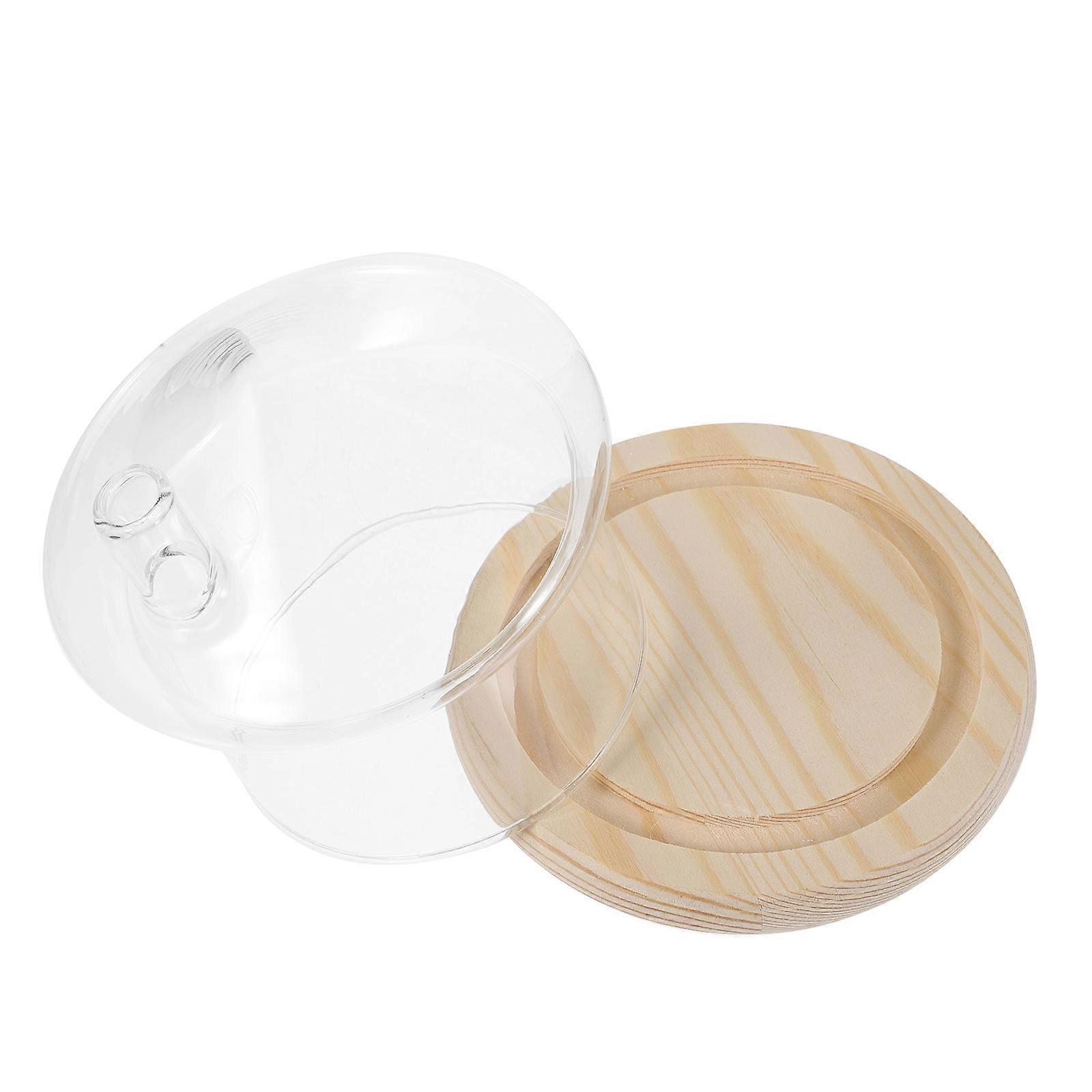 Preserved Flower Glass Dome House Shape for Decor 4Pcs Set