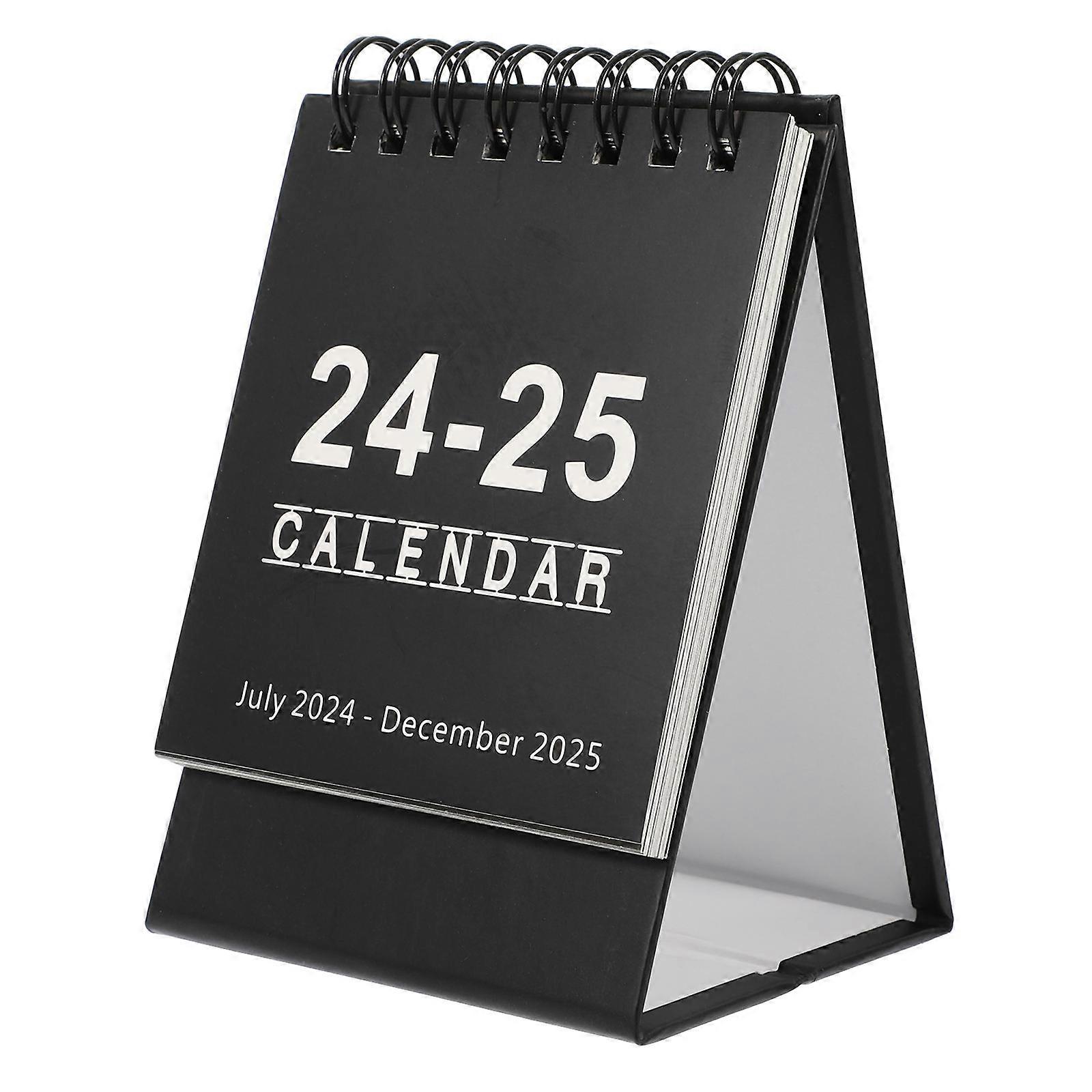 2024 Desk Calendar Mini for Monthly Schedule 3Pcs Black Paper Desk Organizer