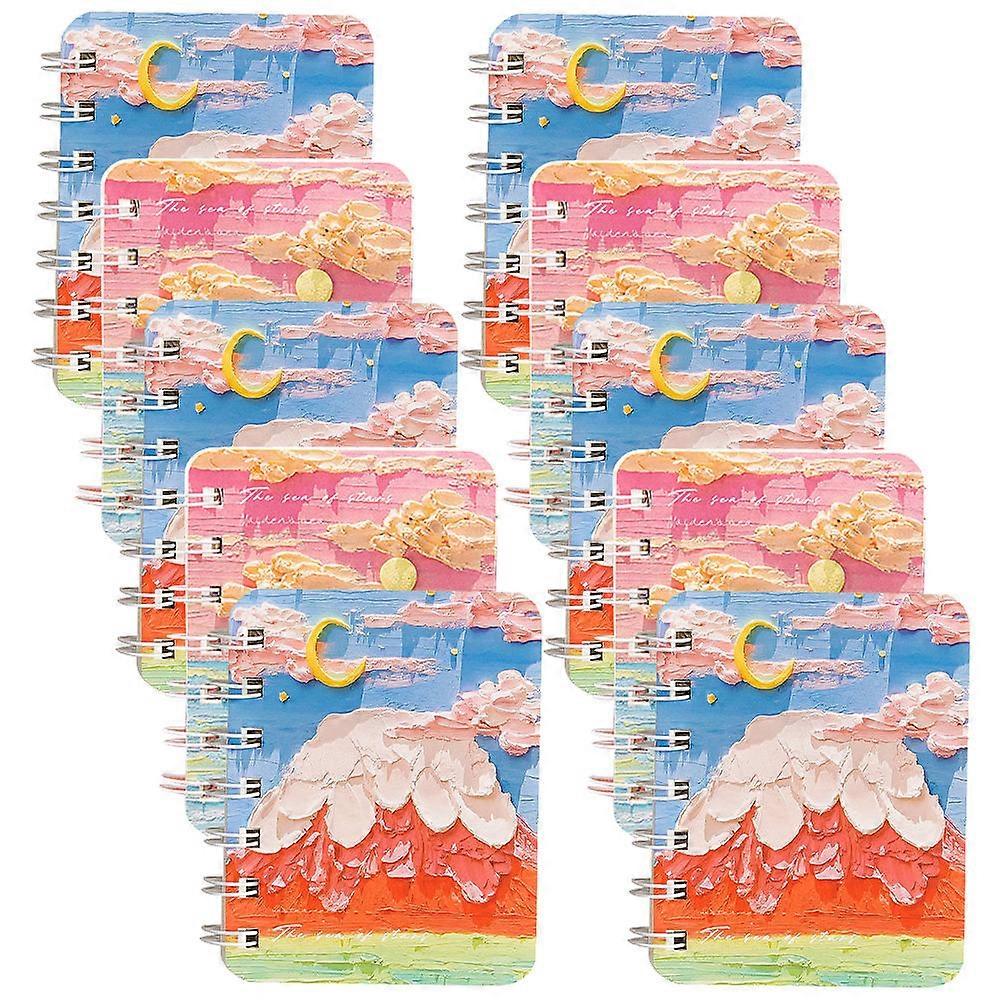 Journal Notebook Spiral Memo Pads for Record 4Pcs 10 Books Assorted Color