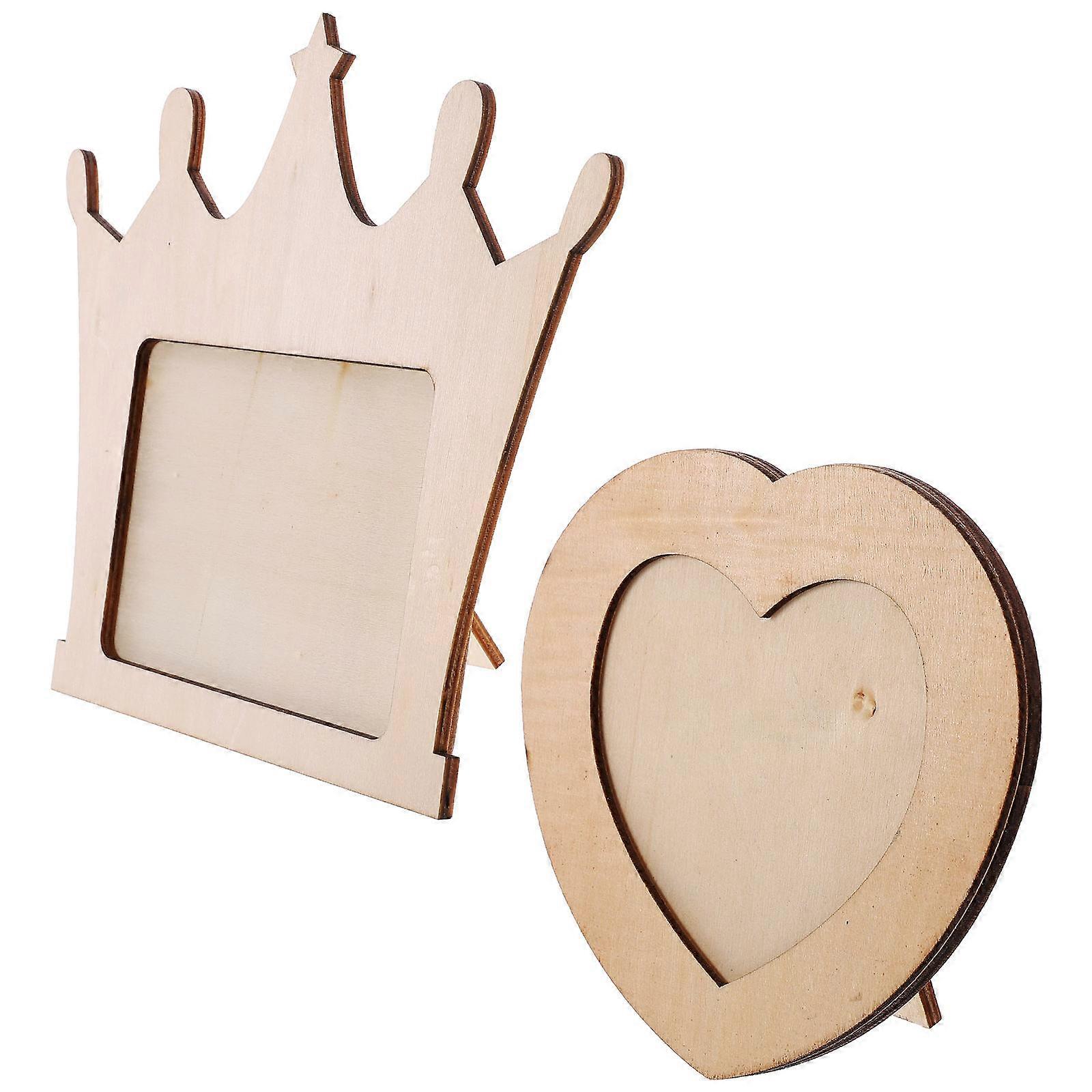 Creative Wooden Photo Frames 6 Pcs for Parent-child Activity in Light Yellow Color