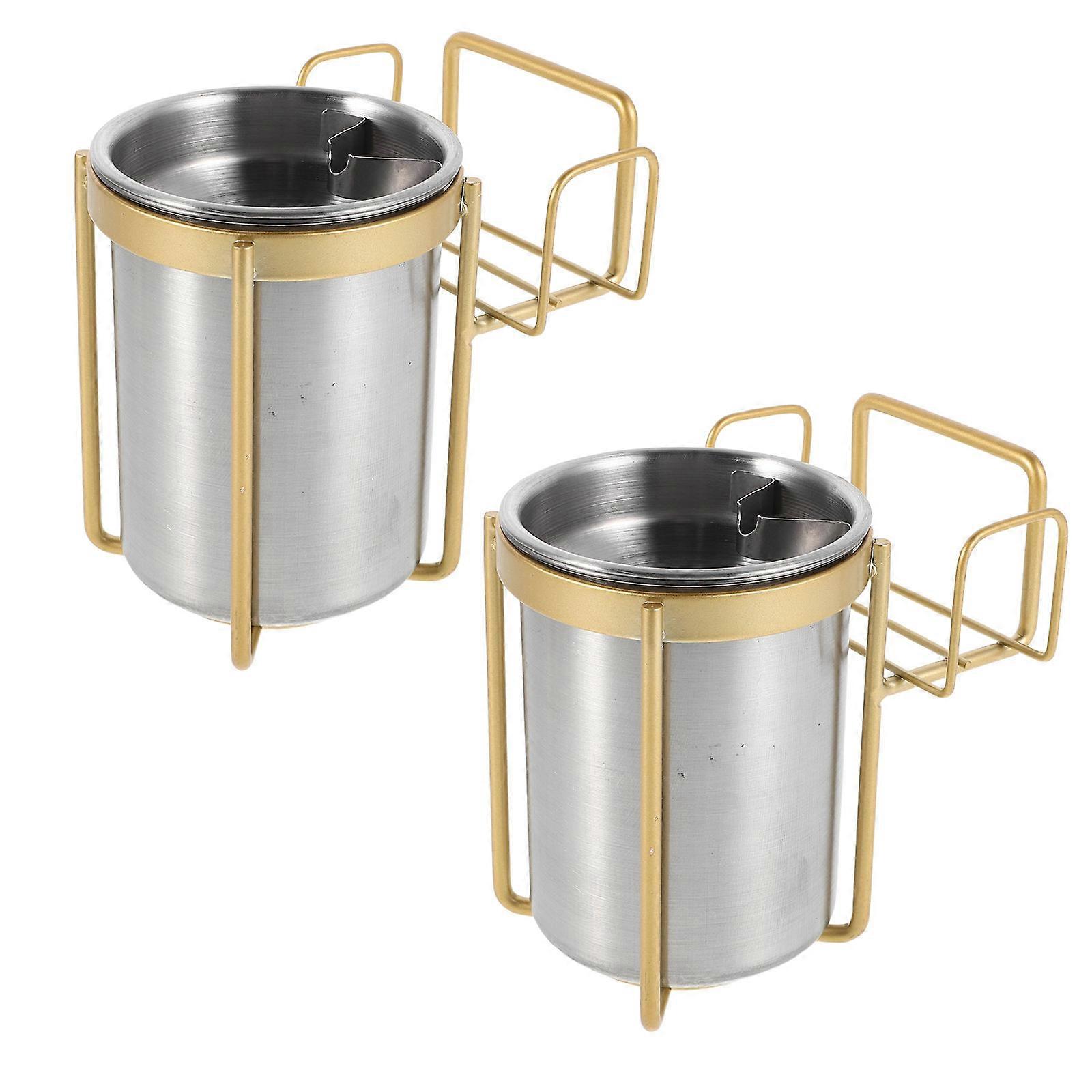 Ash Tray Wall-Mounted Ash Container for Storage 4Pcs Stainless Steel