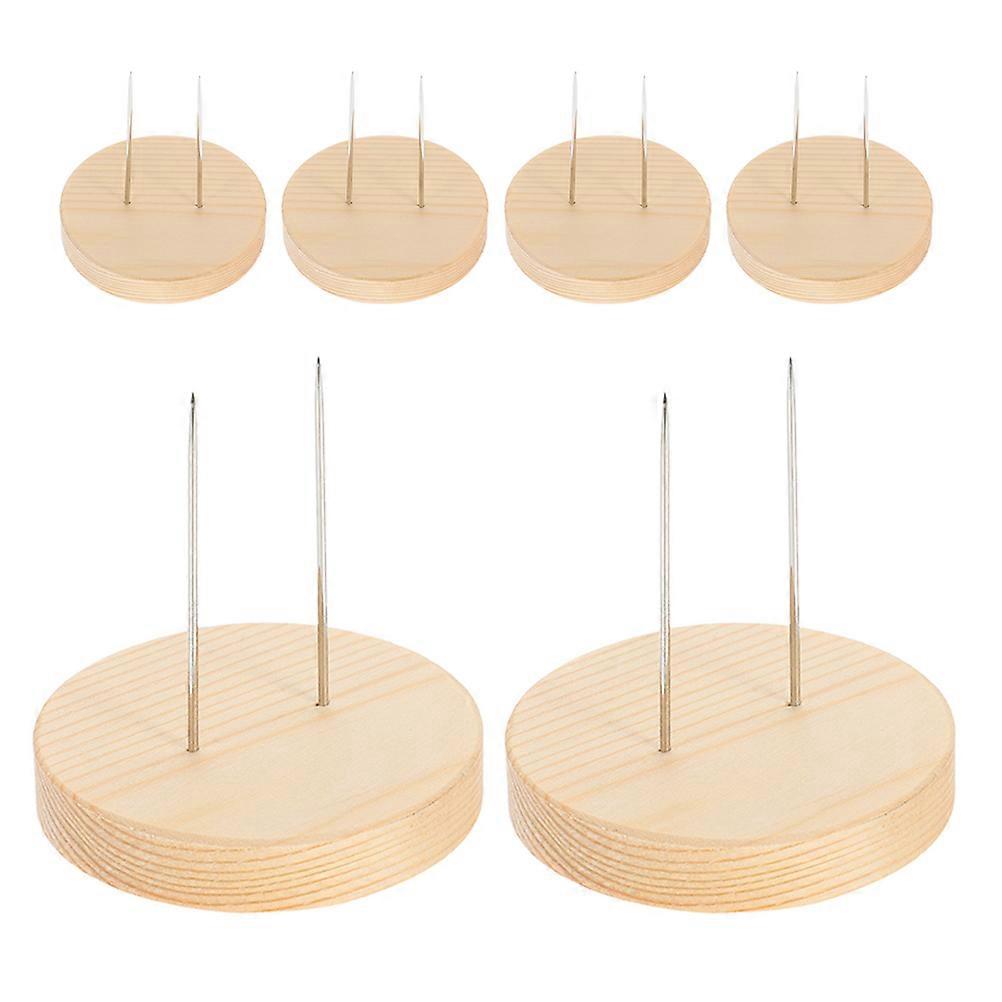 Doll Display Stand Wooden Crochet Dolls Home Display Beige 6pcs Stable Support