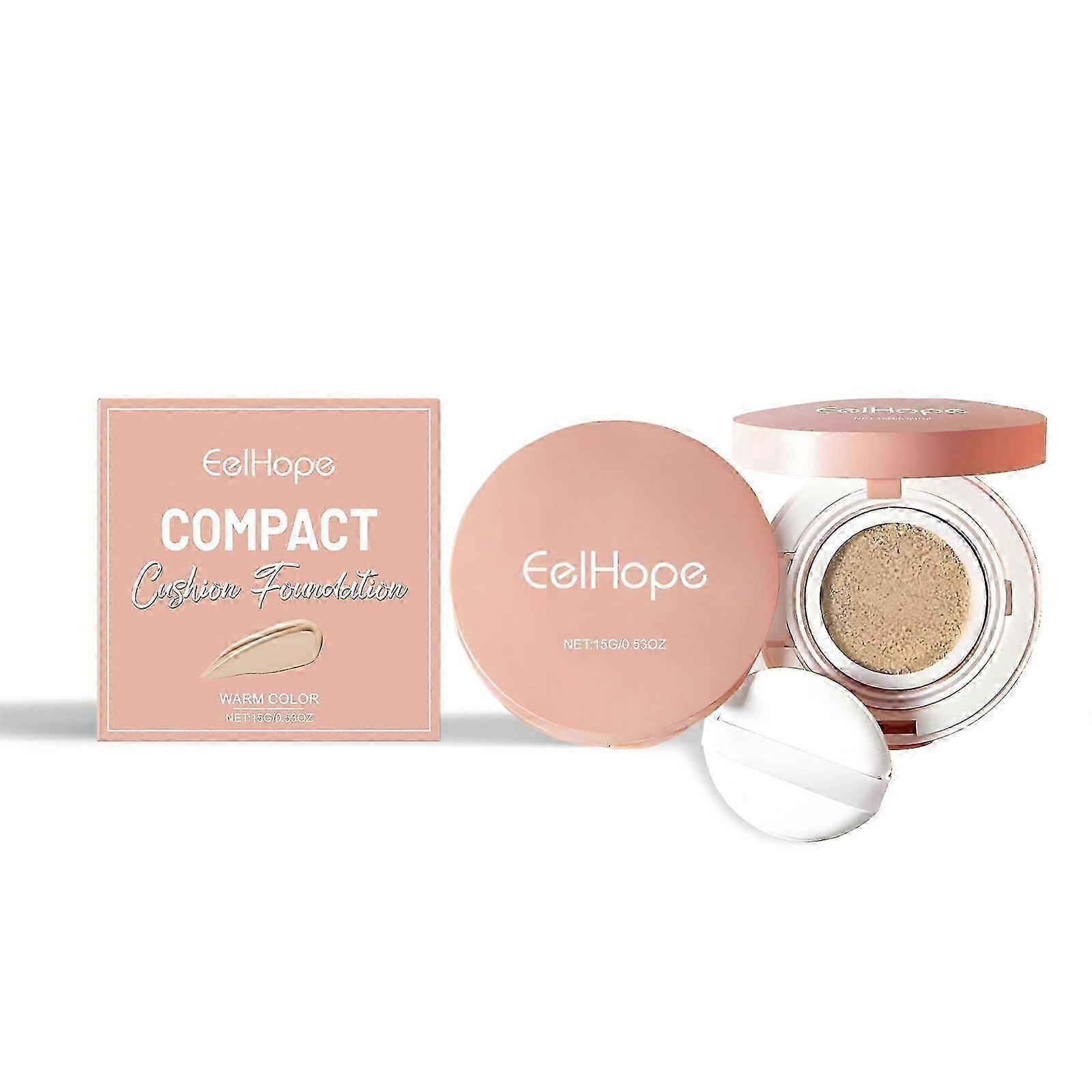 Compact Air Cushion Foundation (Natural Color) Natural Lightweight Concealer Durable And Easy To Remove Makeup No Fake White Moisture Cushion