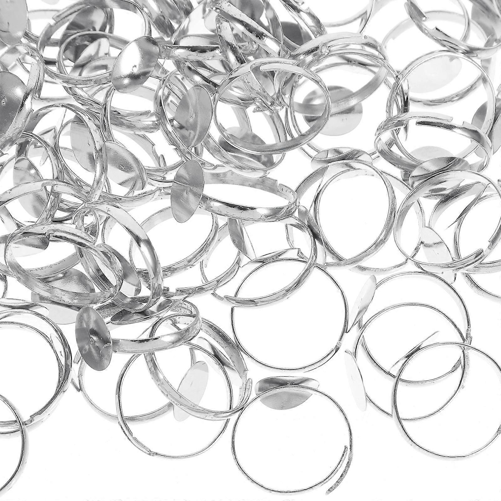 Alloy Ring Blank Adjustable Ring Base for Decoration 100Pcs Jewelry DIY