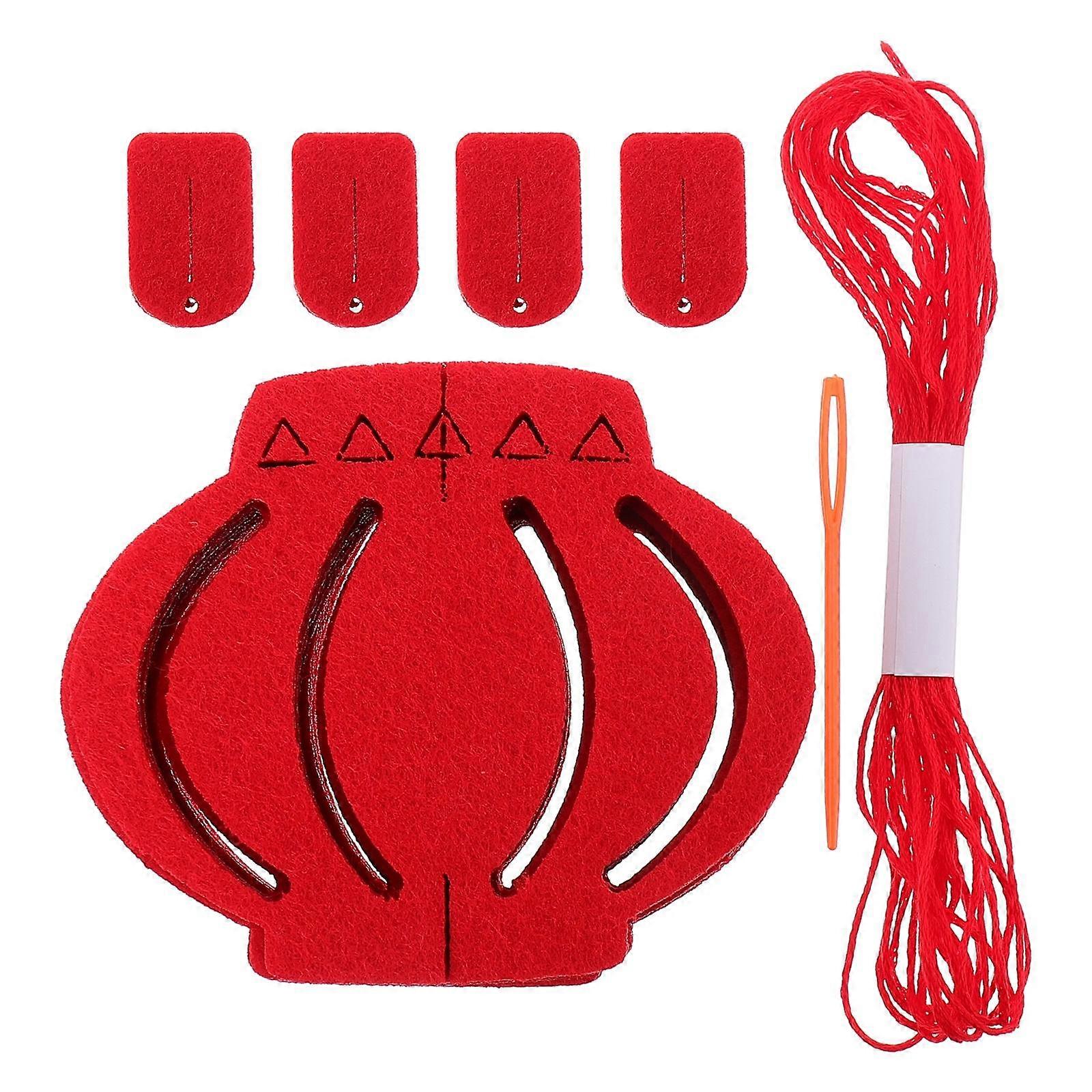 Creative Pull Flag Red Lantern Hanging Decoration with 3Pcs for Adornment