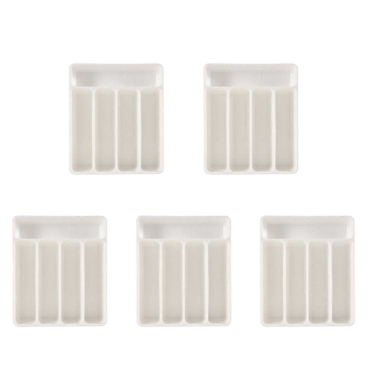 Drawer Tray Spoon Cutlery Separation Finishing Storage Box White