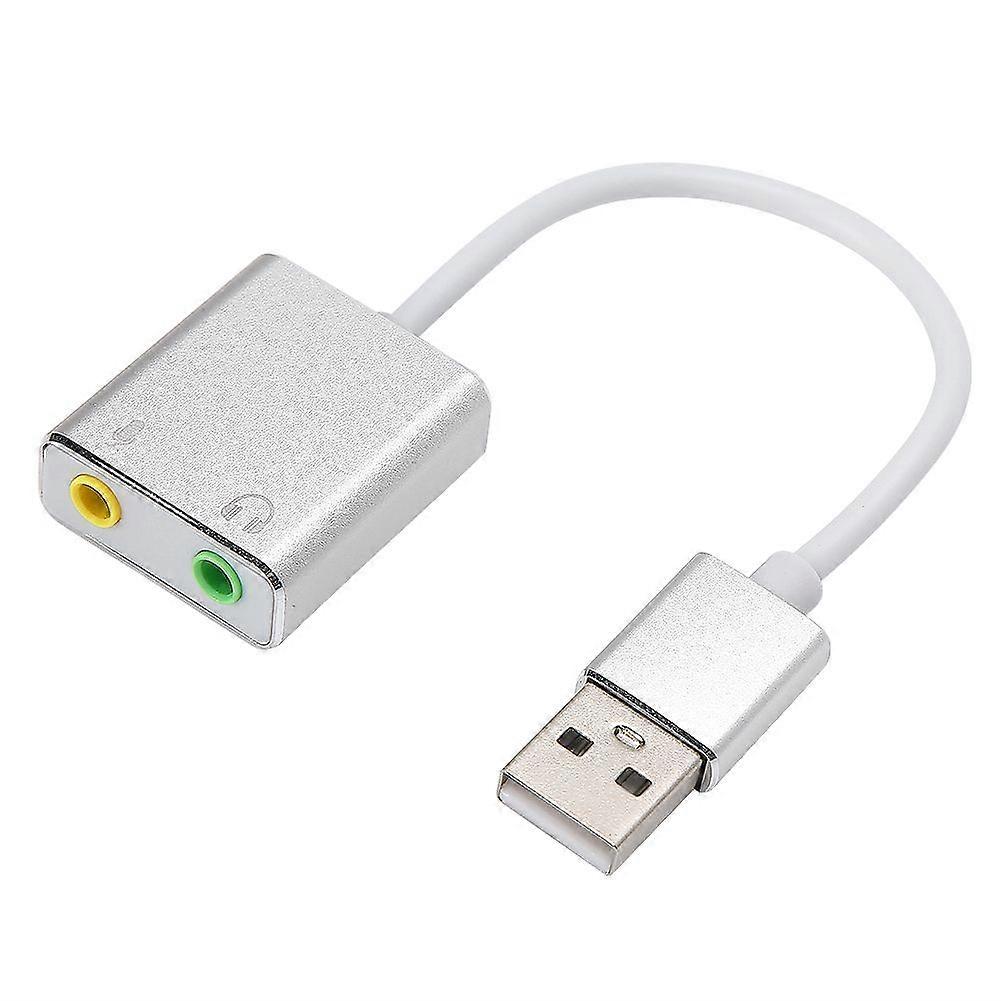 External USB 2.0 Sound Card 3D Virtual 7.1 Channel Audio Adapter 3.5mm for Phone PC Laptop