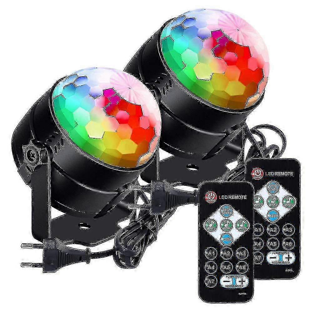 2 Pcs RGB LED Disco Balls, with Remote Control, 7 Colors, 3 Modes, for Christmas, Children, Nursery, Parties