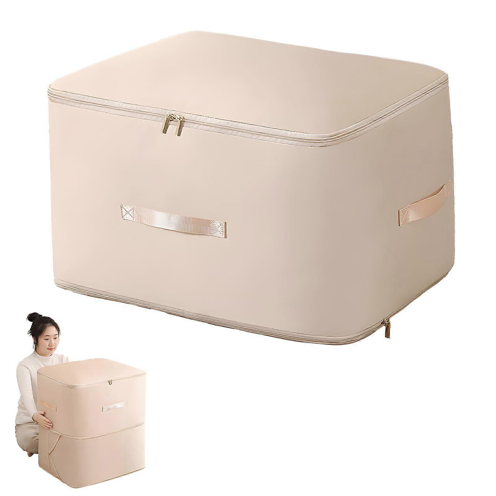 Dustproof And MoistureProof Compression Storage Bag For King/Queen Comforters Apricot L Bedding Quilt Storage